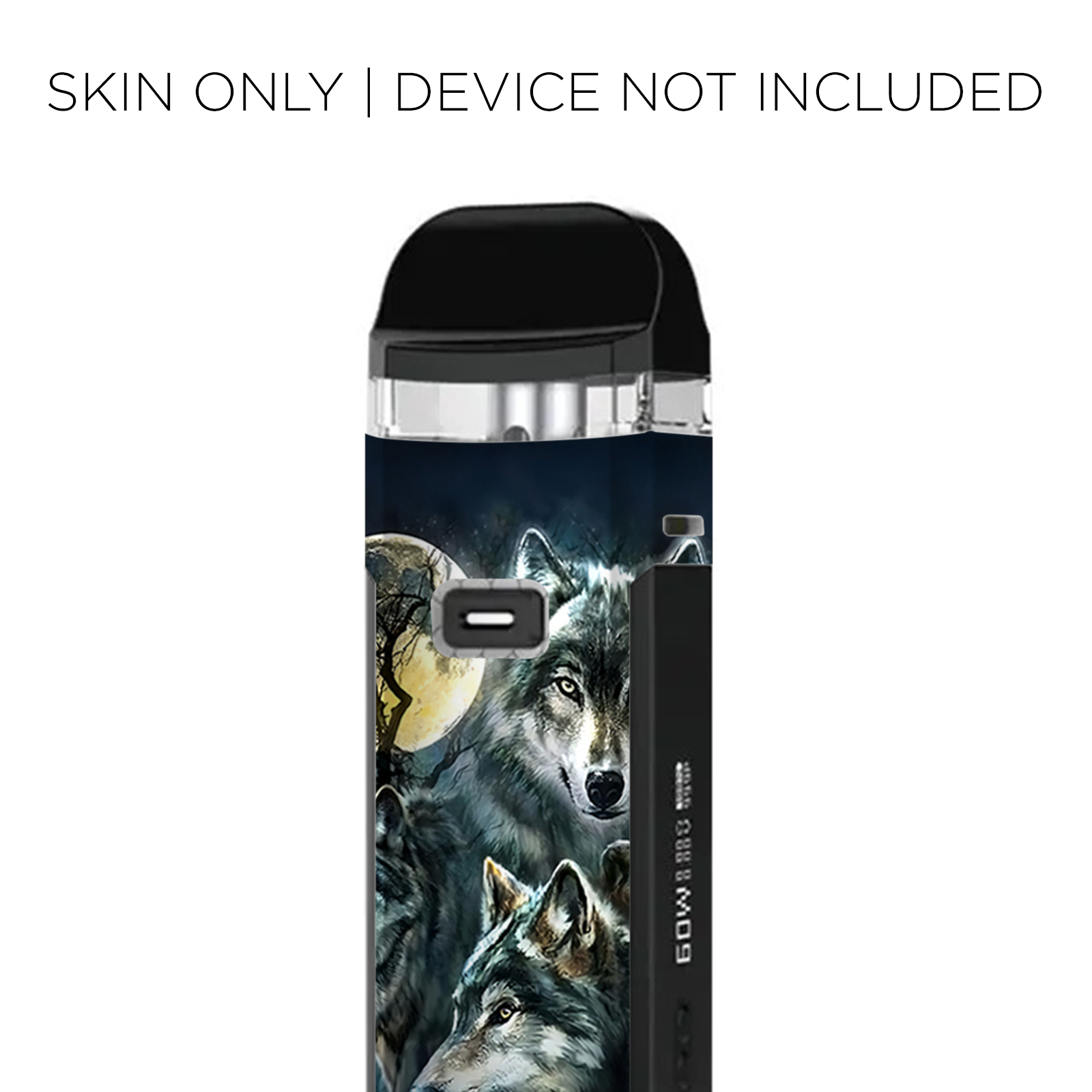 3 Wolves Moonlight Protective Skin Cover for Smok Nord X Vape - Durable Anti-Scratch Design for Daily Use & Travel