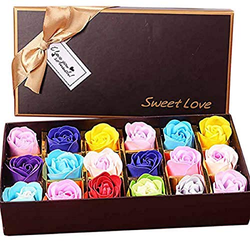 18PCS Scented Soap Roses - Floral Essential Oil Handmade Soap Gift Set for Anniversary, Birthday, Wedding & Valentine's Day | Romantic Home Decor, Bathroom Luxury, Wedding Favors & Party Gifts