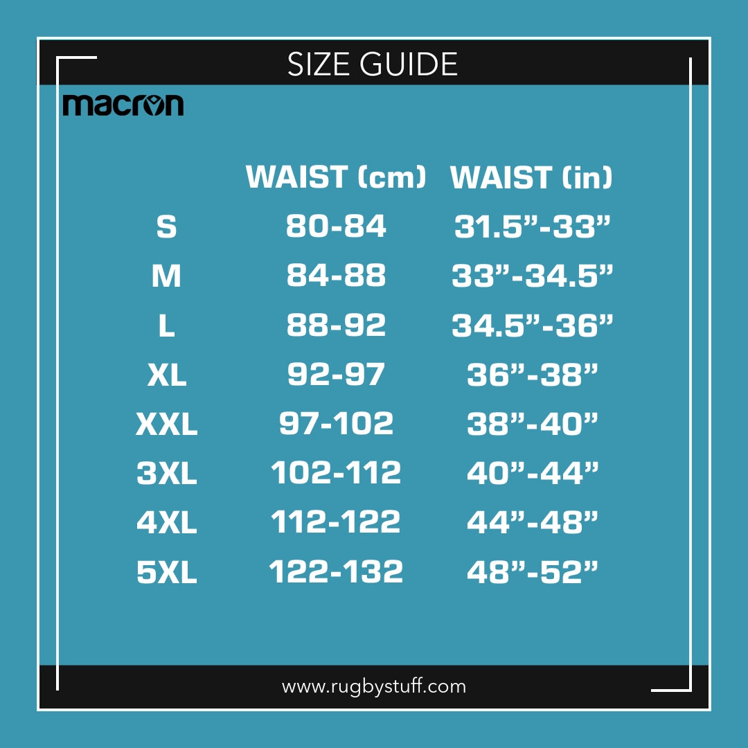 Macron Wales Men's Away Rugby Shorts 2024/25 - Breathable Performance Shorts for Rugby Training & Matches