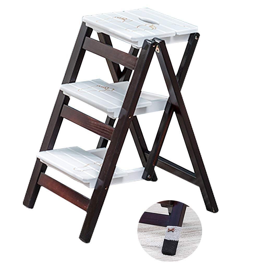KAZUP Foldable Wooden Step Stool for Home - Indoor Climbing Stool, Kitchen Ladder, Attic Step Stool, Office Storage Shelf, Garden Tool - Perfect for Reaching High Shelves, Home Organization & DIY Projects