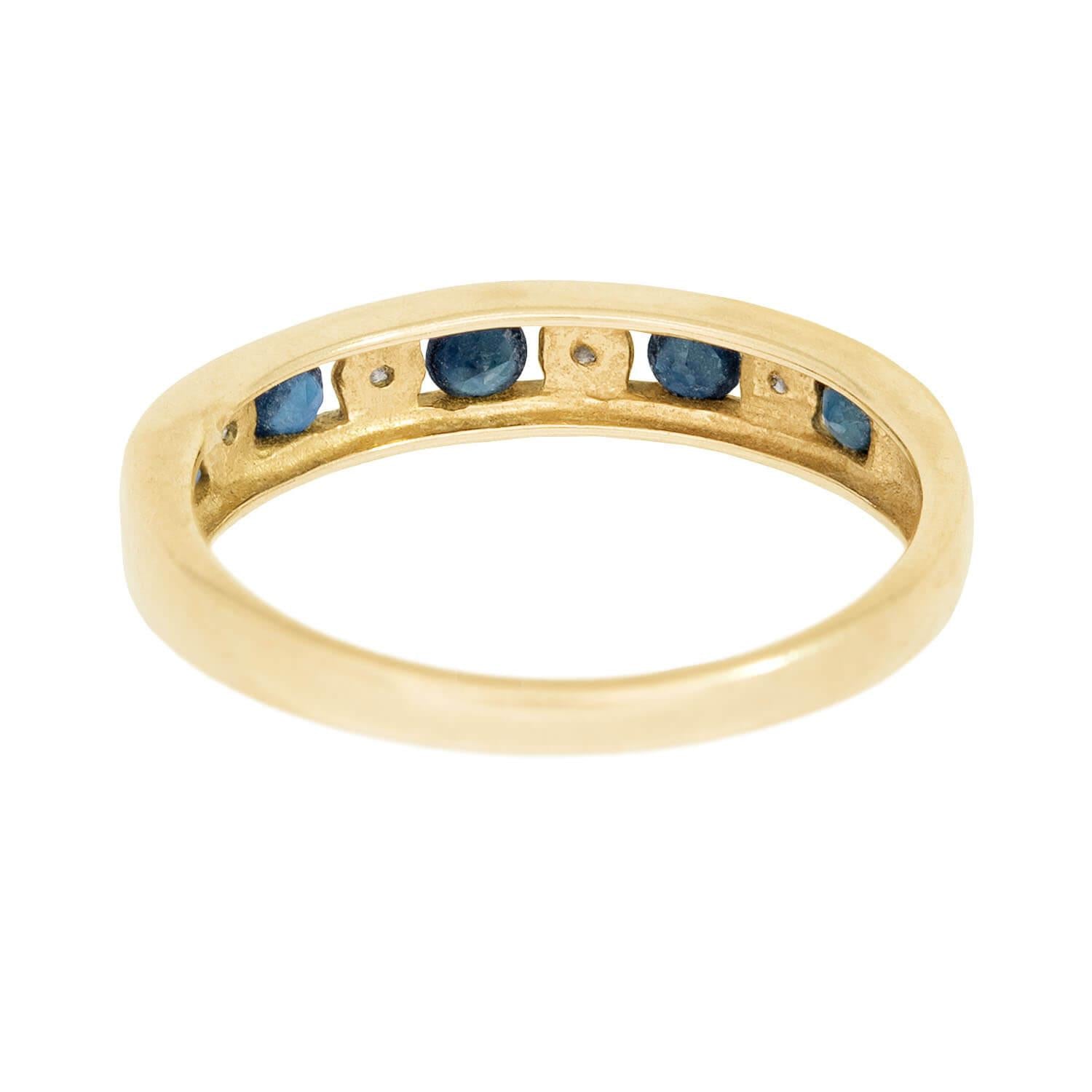 14K Gold Sapphire and Diamond Eternity Band Ring for Women - Elegant Stackable Wedding, Anniversary, or Promise Ring for Everyday Wear