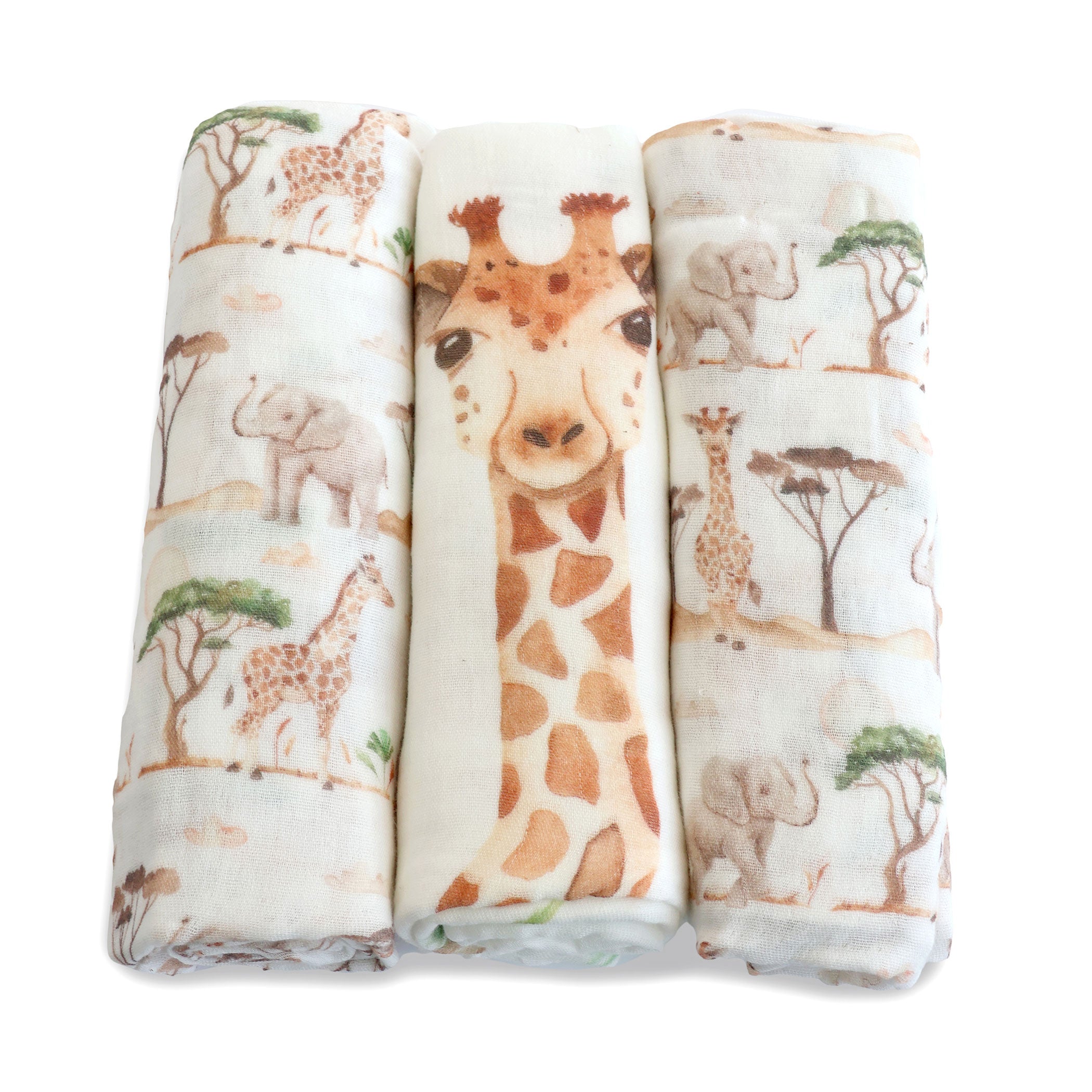 Adventure Bamboo 3-Pack Organic Muslin Swaddle Blankets for Babies - Soft & Breathable for Newborns, Infants & Toddlers - Perfect for Swaddling, Nursing & Stroller Use
