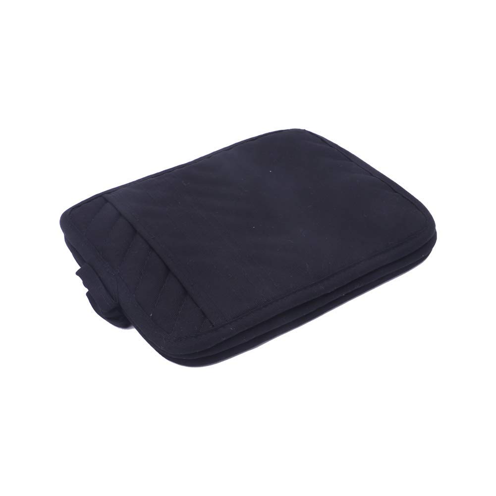 Anyi Heat Resistant Cotton Pot Holders with Pockets - Black Kitchen Counter Table Hot Pads for Cooking, Baking & Serving - Perfect for Stovetop, Oven & Dining Protection
