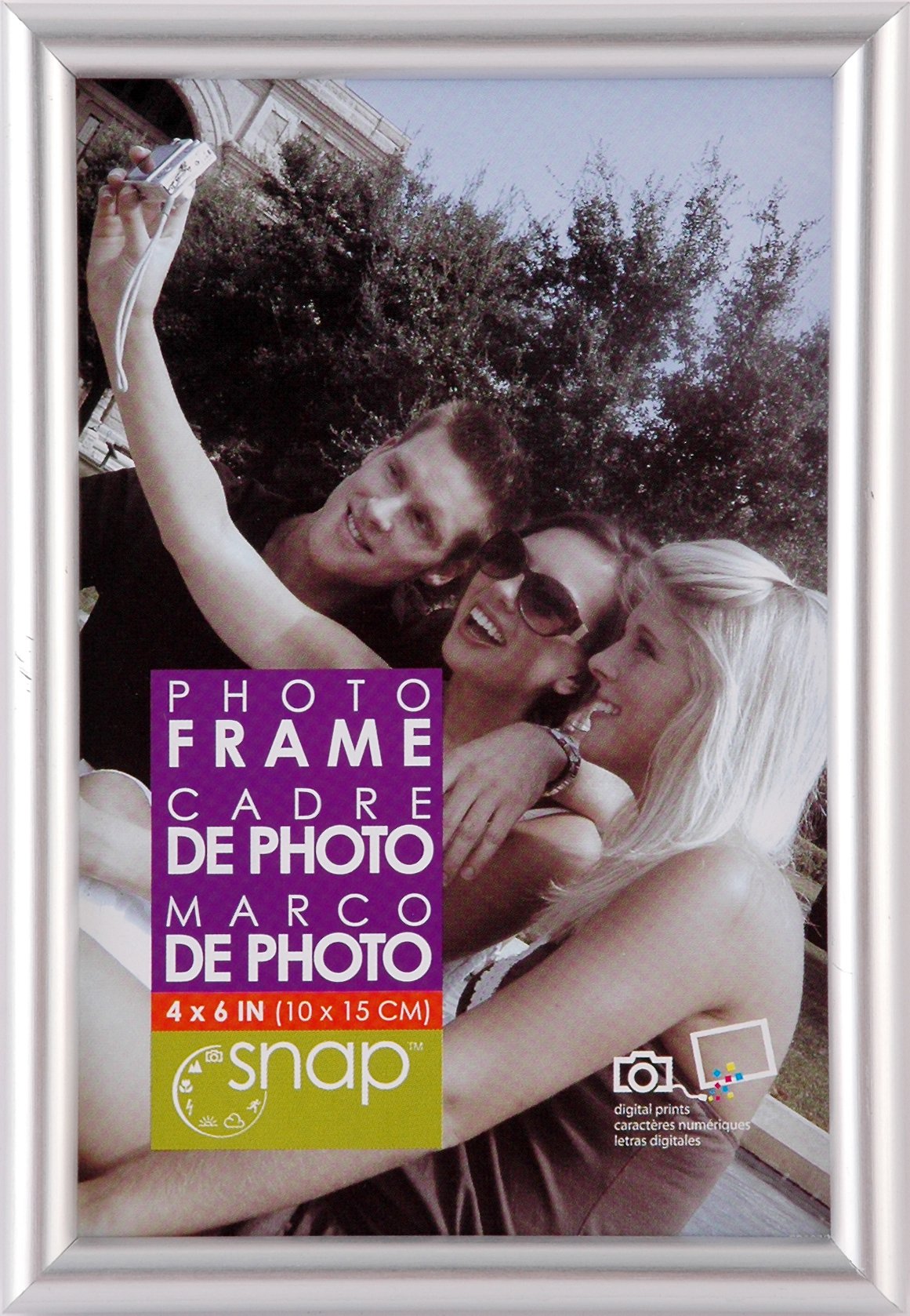 4x6 Inch Snap Silver Photo Frame - Elegant Desktop Picture Frame for Office, Home & Gifts | Perfect for Displaying Family Photos, Wedding Pictures & Memorable Moments