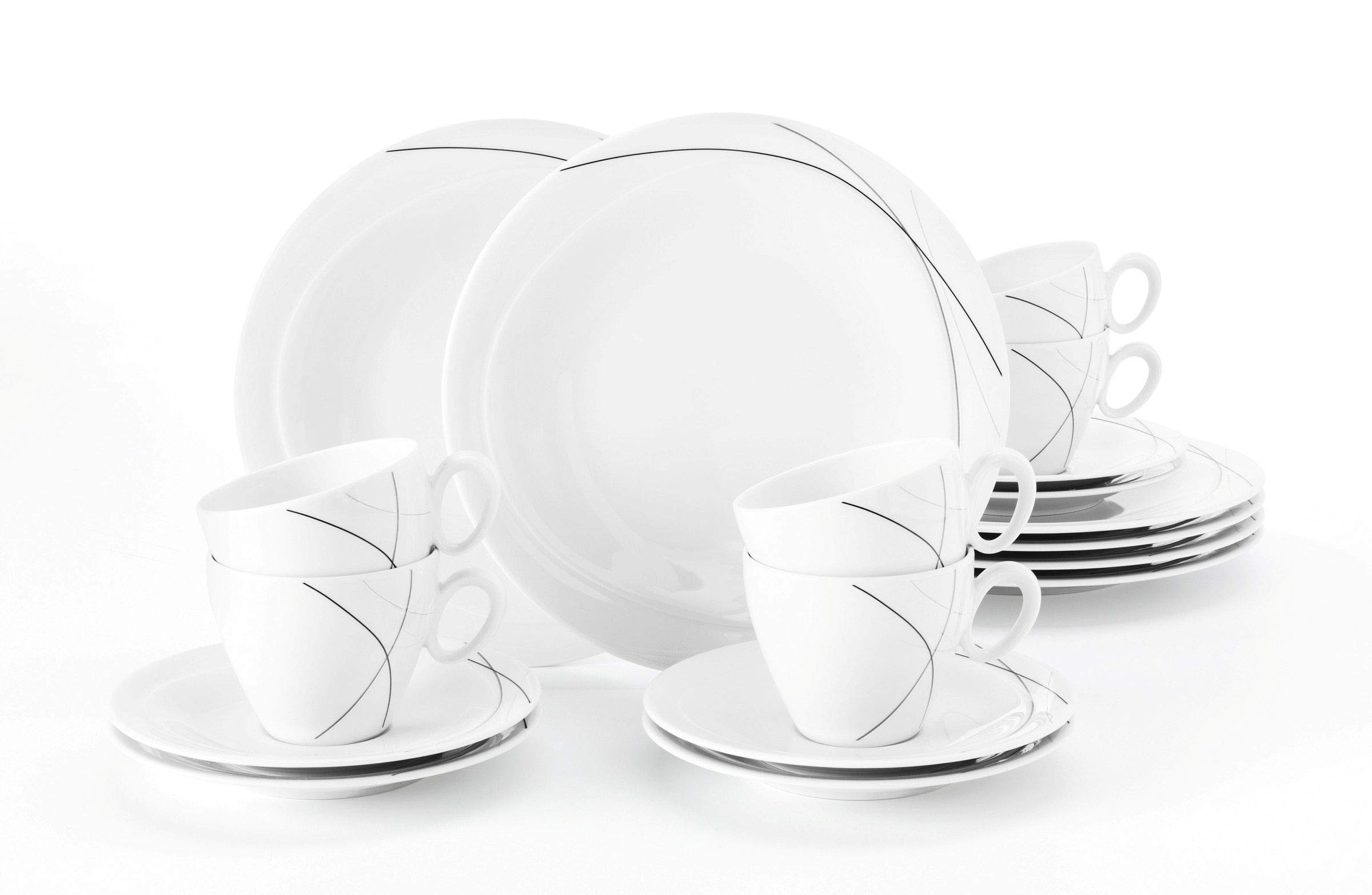 Premium Porcelain Dinnerware Set - Elegant White Crockery for 12-Piece Table Setting - Perfect for Fine Dining, Dinner Parties & Everyday Use