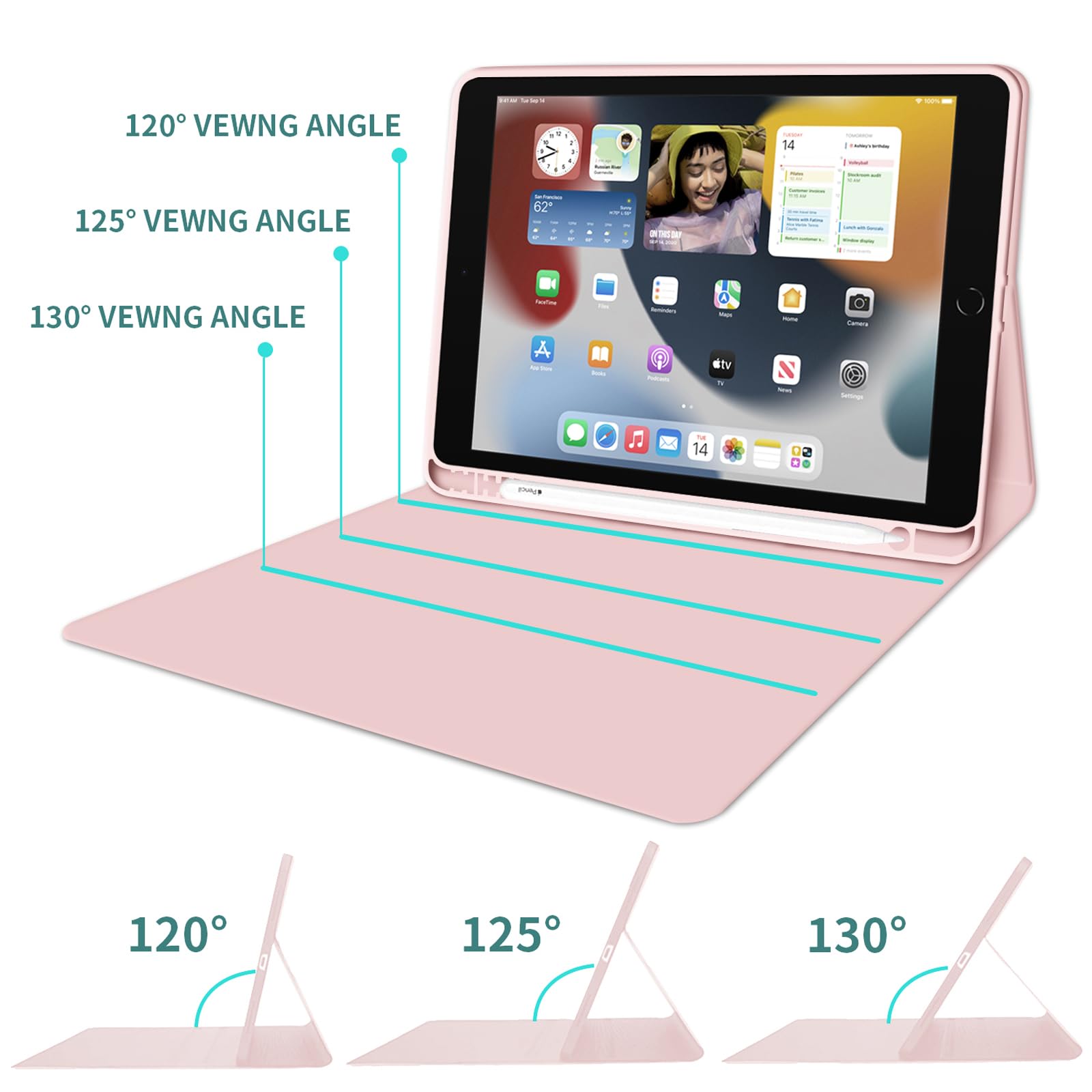 Kenke Ultra Slim Wireless Keyboard Case for iPad 9.7