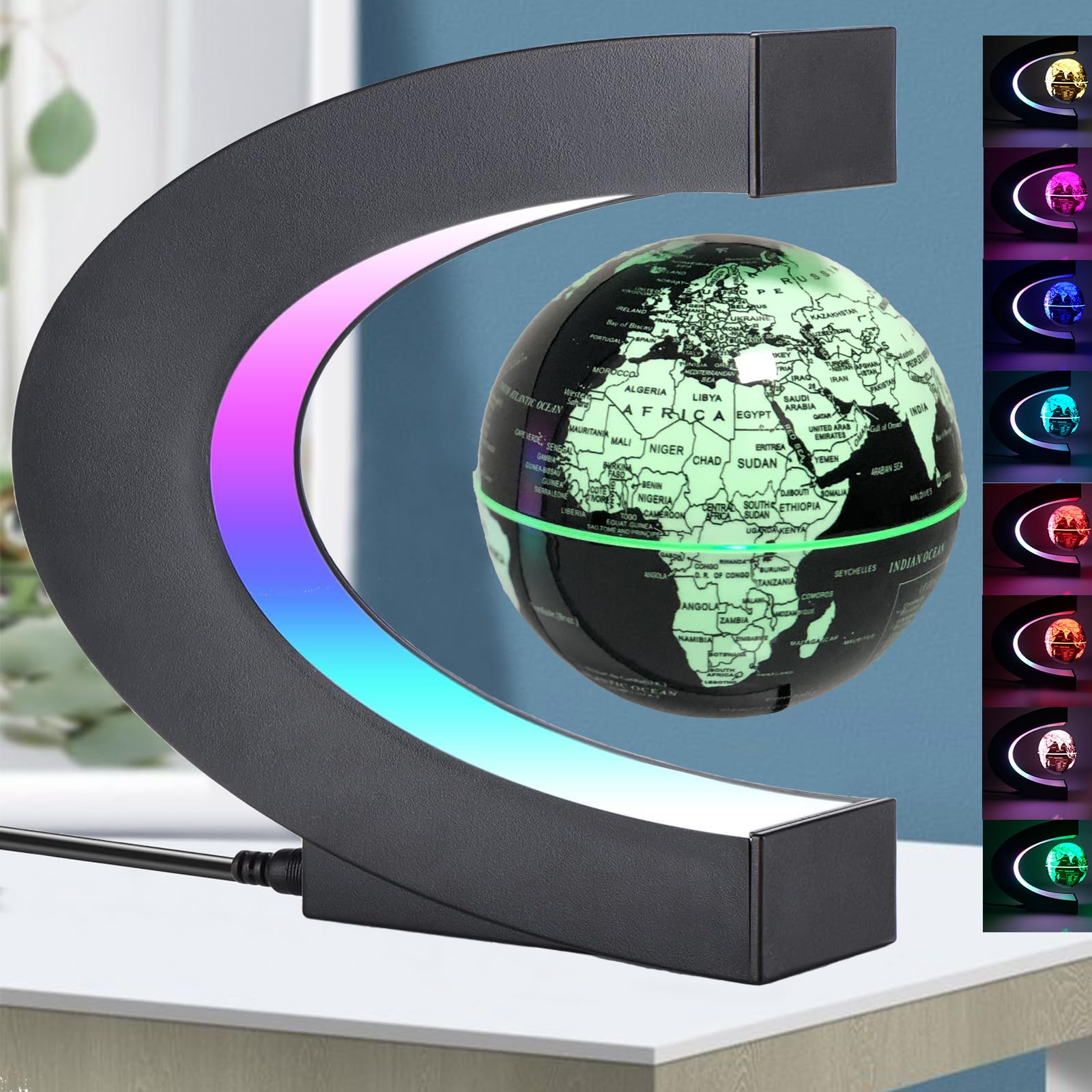 Magnetic Levitation Floating Globe with LED Lights - 3