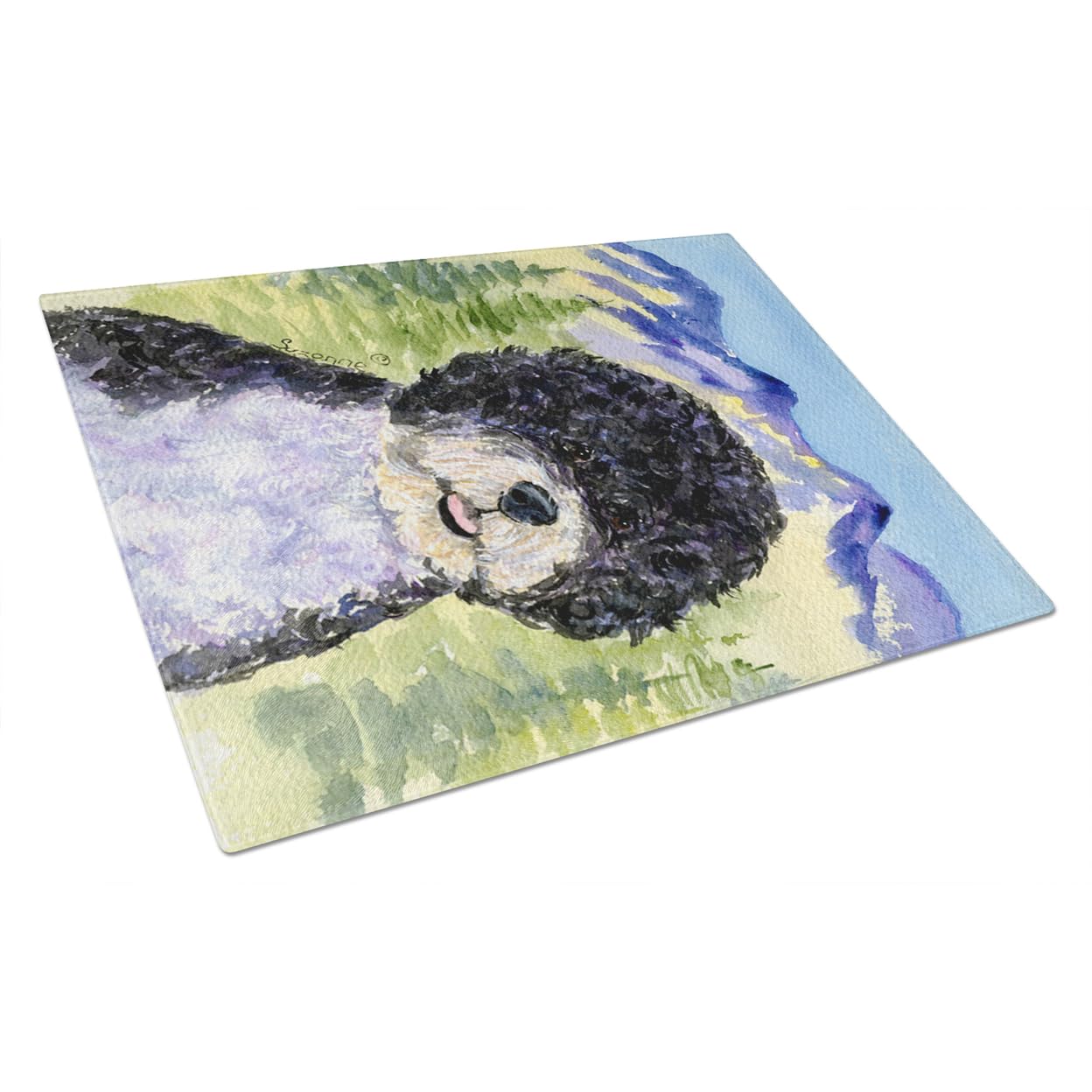 Portuguese Water Dog Tempered Glass Cutting Board - Large Decorative Kitchen Chopping & Serving Board for Fruits, Vegetables & Charcuterie | Durable & Stylish Kitchen Accessory for Dog Lovers