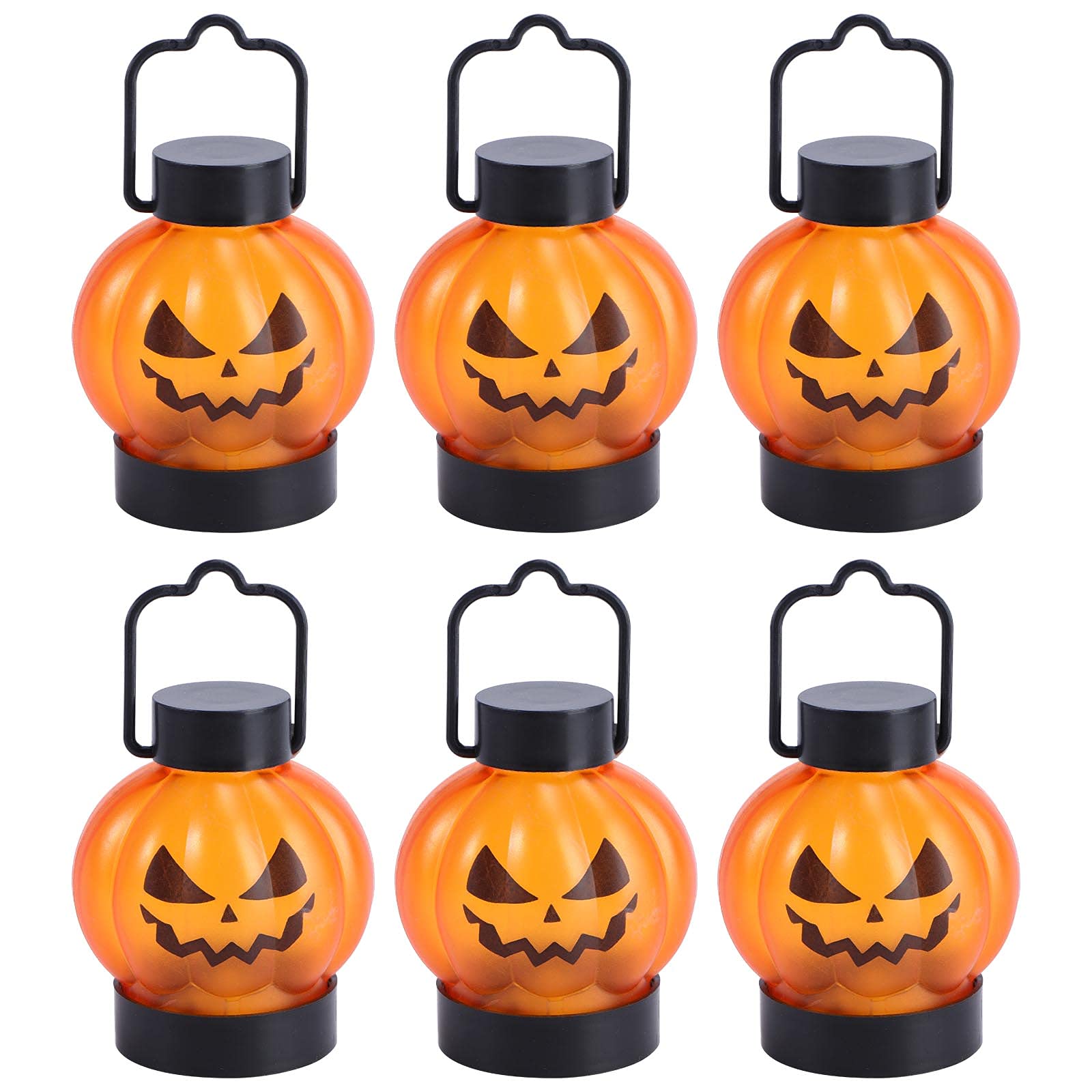 6Pcs Halloween LED Candle Lights - Cabilock Exquisite Orange Flameless Candles for Party, Home & Outdoor Decor - Perfect for Halloween Night, Spooky Decorations, Pumpkin Displays & Haunted House Themes