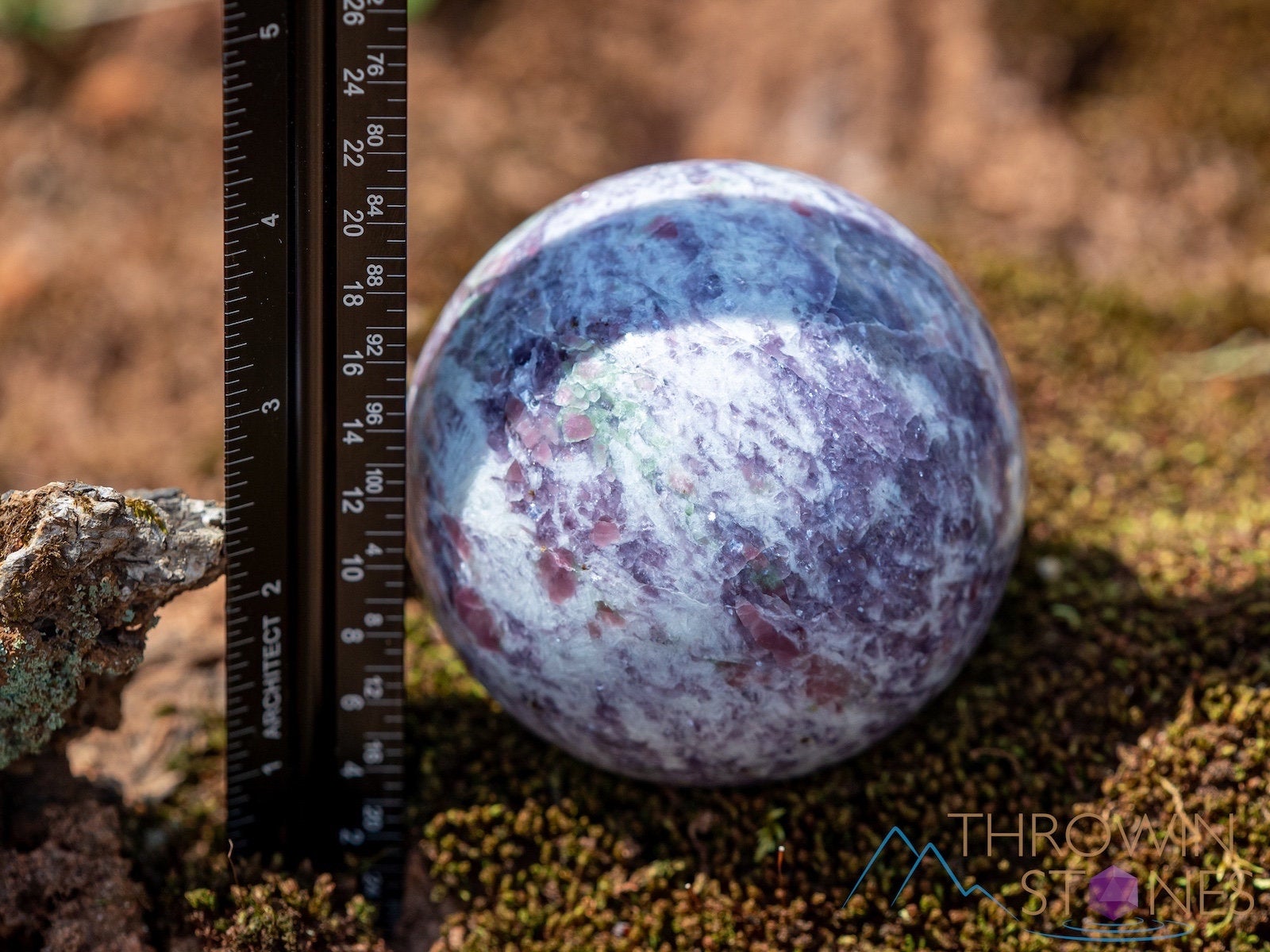 Lepidolite & Tourmaline Crystal Sphere - 3.5 Inch Healing Stone Ball for Meditation, Reiki, and Home Decor | Perfect Housewarming Gift for Spiritual Healing & Positive Energy