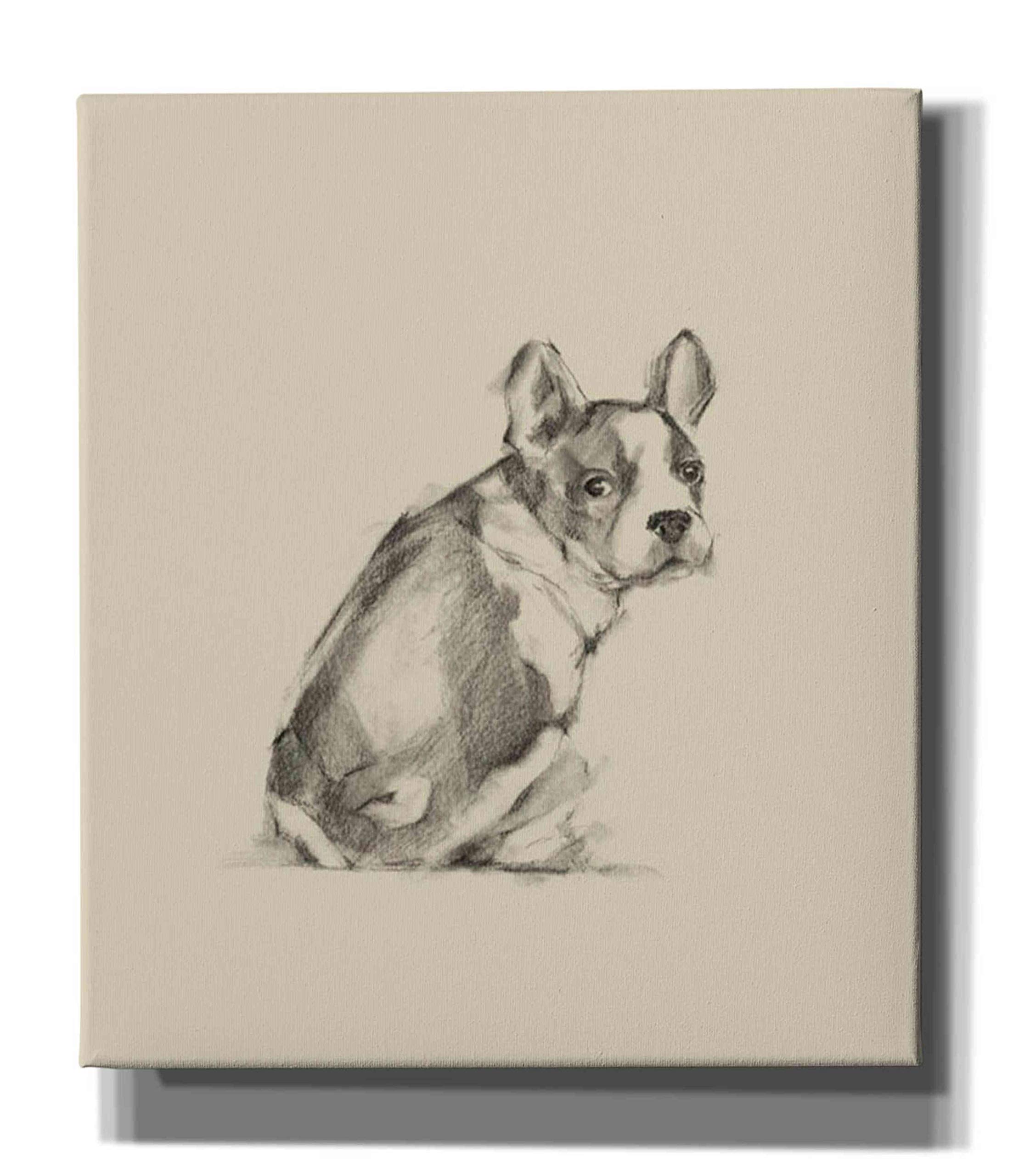 Ethan Harper 'Puppy Dog Eyes IV' Canvas Wall Art - 26x30 Inch Graffiti Dog Painting for Living Room, Bedroom & Office Decor - Modern Abstract Animal Artwork