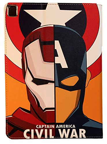 Marvel Comics Captain America Iron Man Spider-Man Stand Case Cover for Apple iPad Pro 9.7'' / iPad 9.7 / iPad Air 1-2 - Perfect for Home, Office & Travel Protection