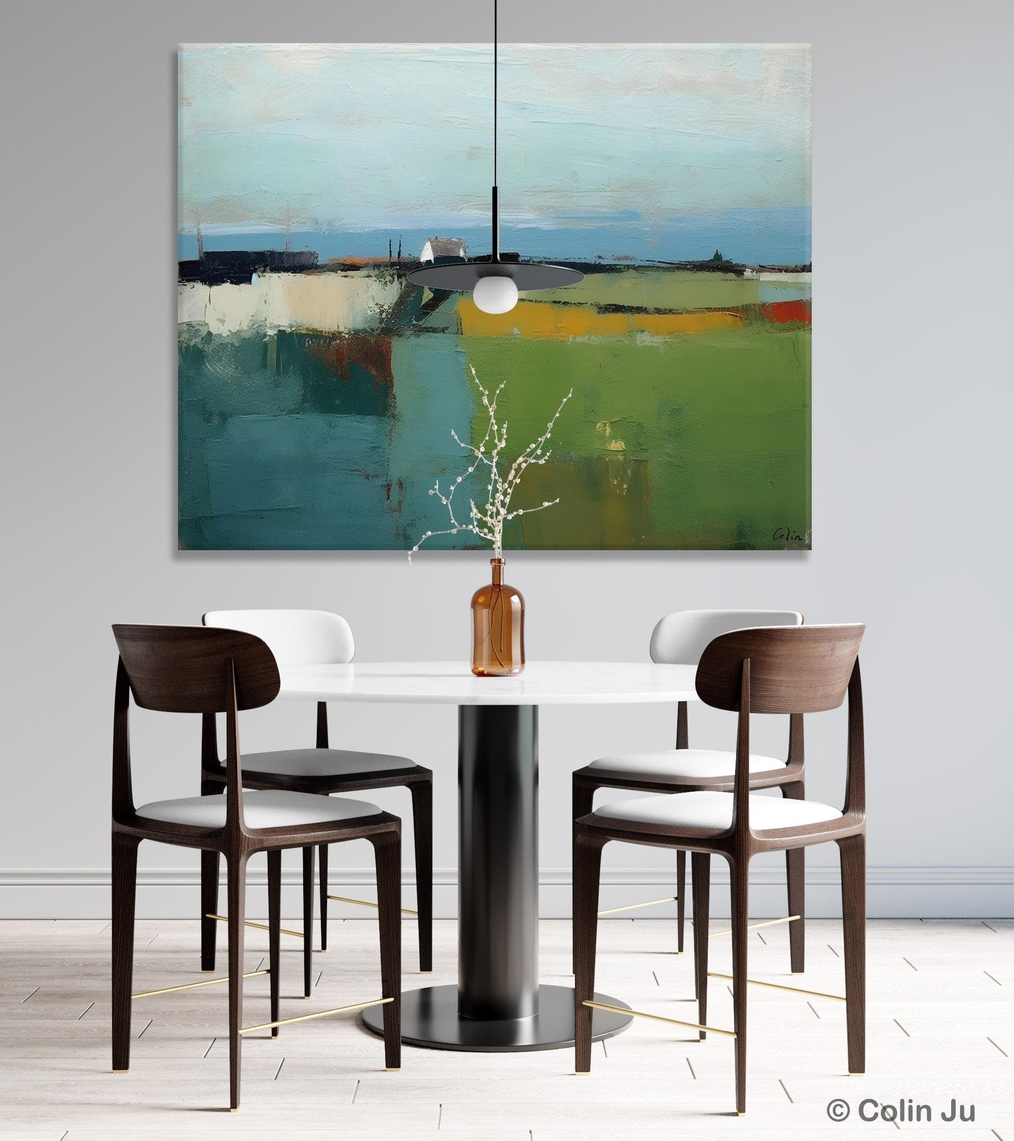 Abstract Landscape Painting for Living Room Wall Decor - Hand Painted Canvas Art with Heavy Texture - Original Acrylic Artwork - Perfect for Modern Home, Office or Gallery Display