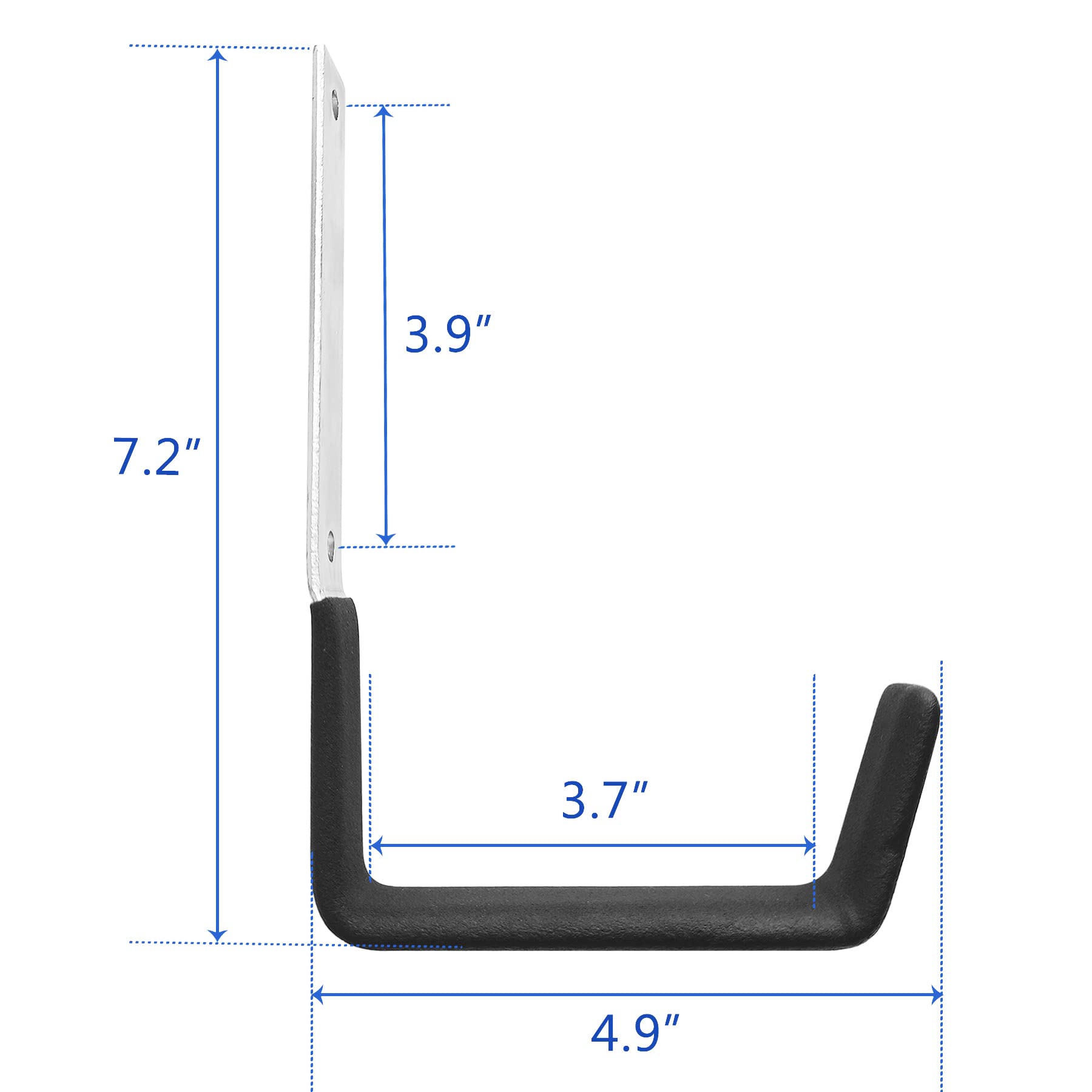 Heavy Duty Steel Utility Hooks - 4 Pack Wall Mount Hooks with 50lbs Weight Capacity, Rust Resistant & Adjustable for Easy Installation | Perfect for Garage Storage, Shed Organization, Workshop Tools & Home DIY Projects