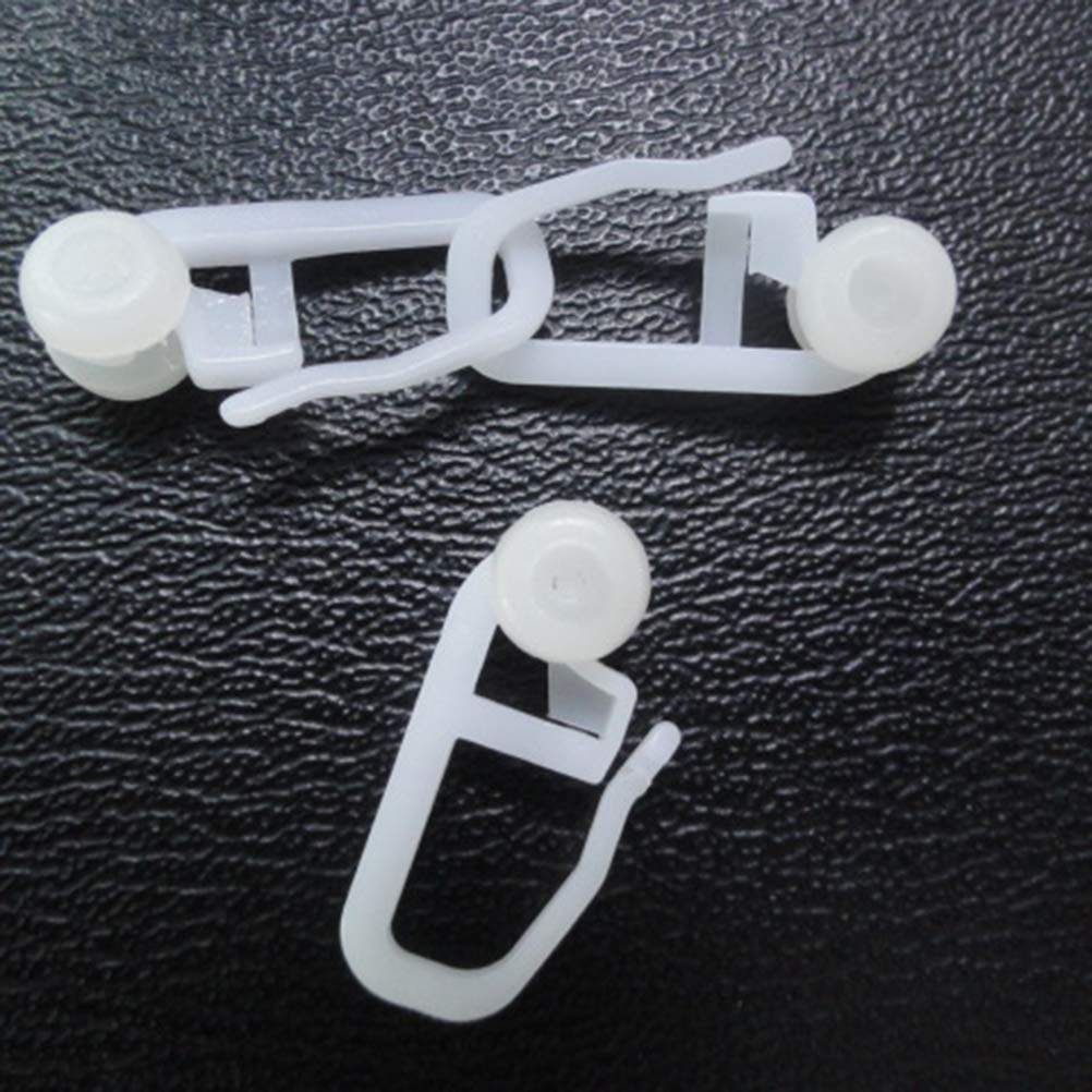 BESPORTBLE 100PC White Sliding Curtain Hooks - Durable Roller Hooks for Bedroom Drapes, Shower Curtains, and Window Treatments - Easy Glide Rail Accessories for Smooth Curtain Movement (Perfect for Home, Hotel, and Apartment Decor)