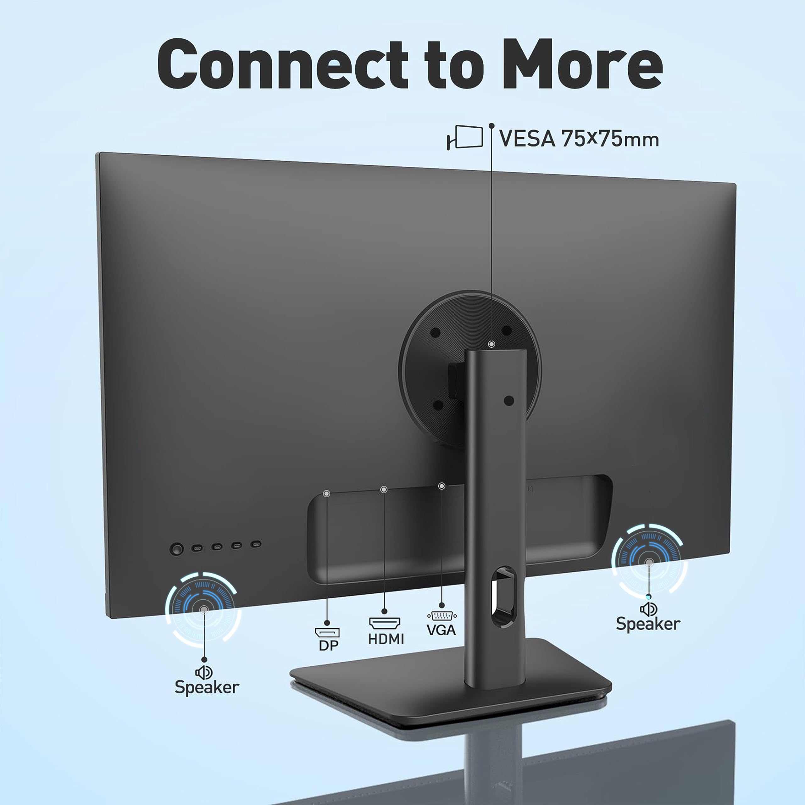 24 Inch IPS HDR10 FHD 1080P 75Hz Computer Monitor with HDMI, DP & VGA Ports - Tilt Adjustable, VESA Mount, Eye Comfort & 178° Wide Viewing Angle - Perfect for Home Office, Gaming & Multimedia (Includes HDMI Cable)