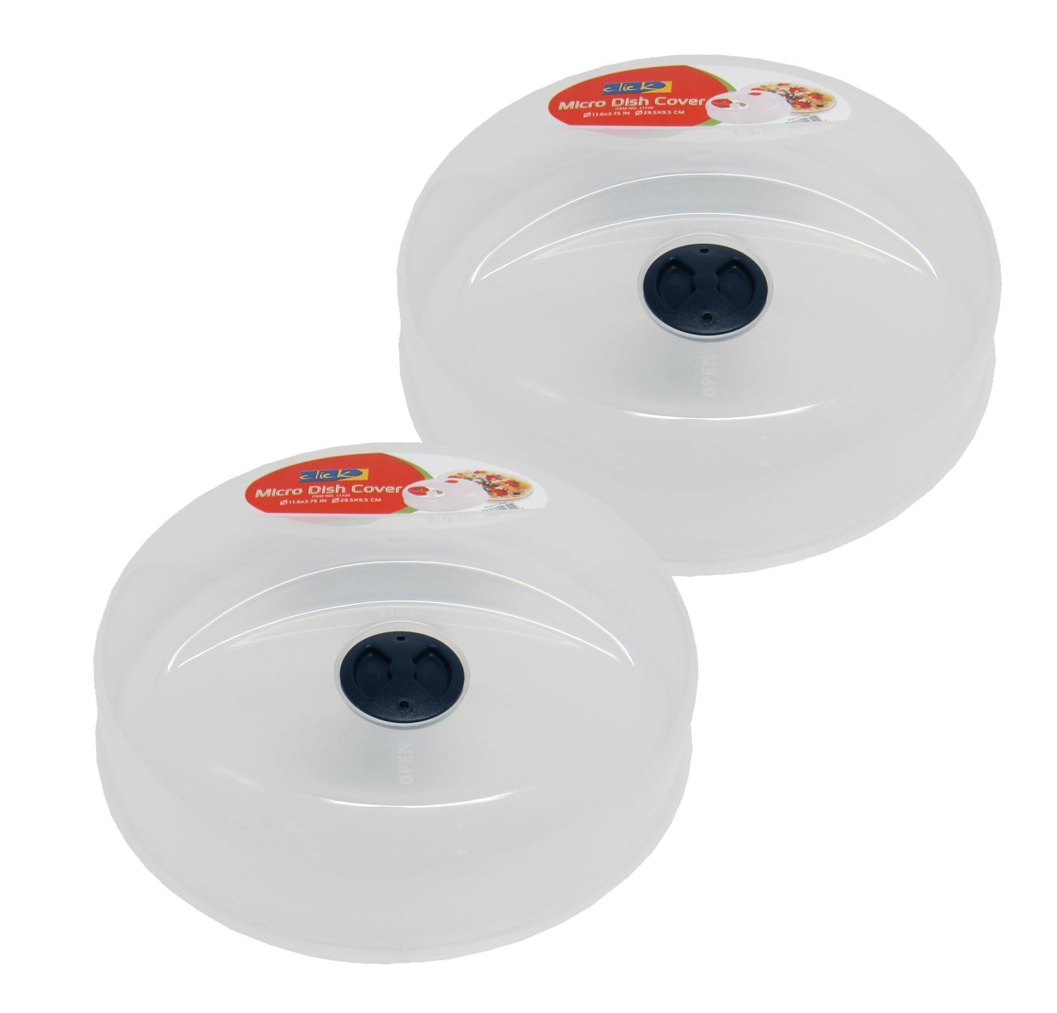 Premium Set of 2 Microwave Plate Covers with Cooling Vents - BPA-Free Plastic, 9.75