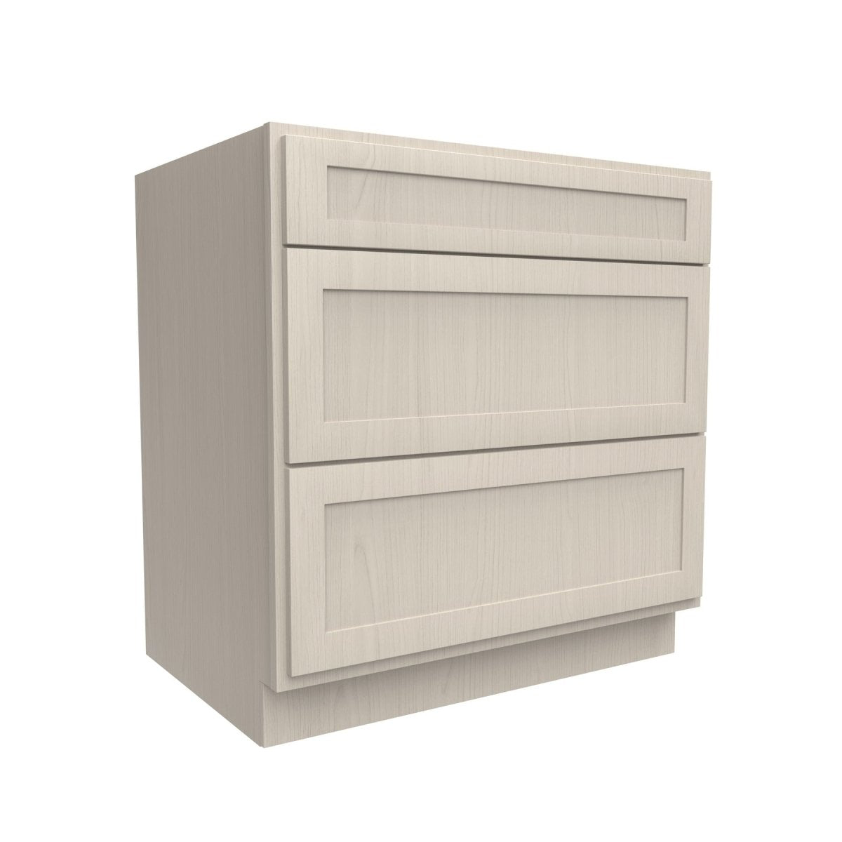 3 Drawer Base Cabinet - Elegant Stone Finish, 33 Inch Wide x 34.5 Inch High x 24 Inch Deep - Perfect for Kitchen Storage, Bathroom Organization & Home Office Furniture