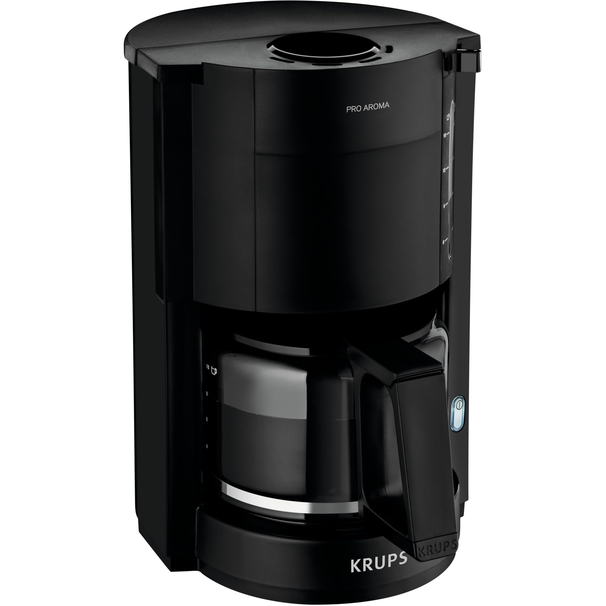 KRUPS PROAROMA Drip Coffee Maker, 1.25L Capacity, 1100W, Black - Perfect for Home, Office & Breakfast Brewing