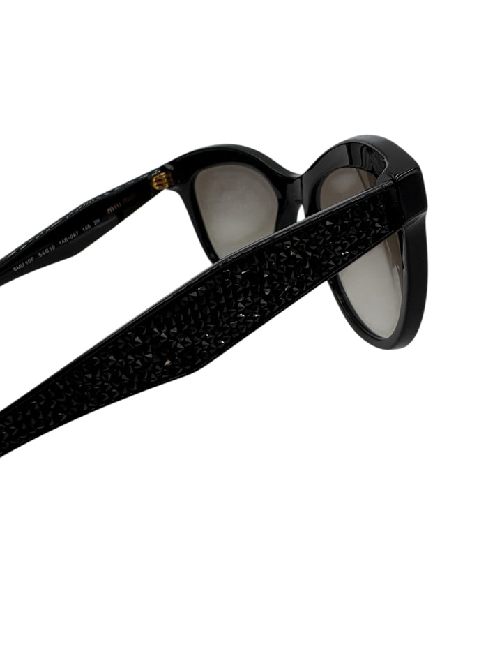 Miu Miu Crystal Rock SMU 10P Black Sunglasses for Women - Luxury Designer Shades with UV Protection - Perfect for Beach, Driving & Fashion Outfits