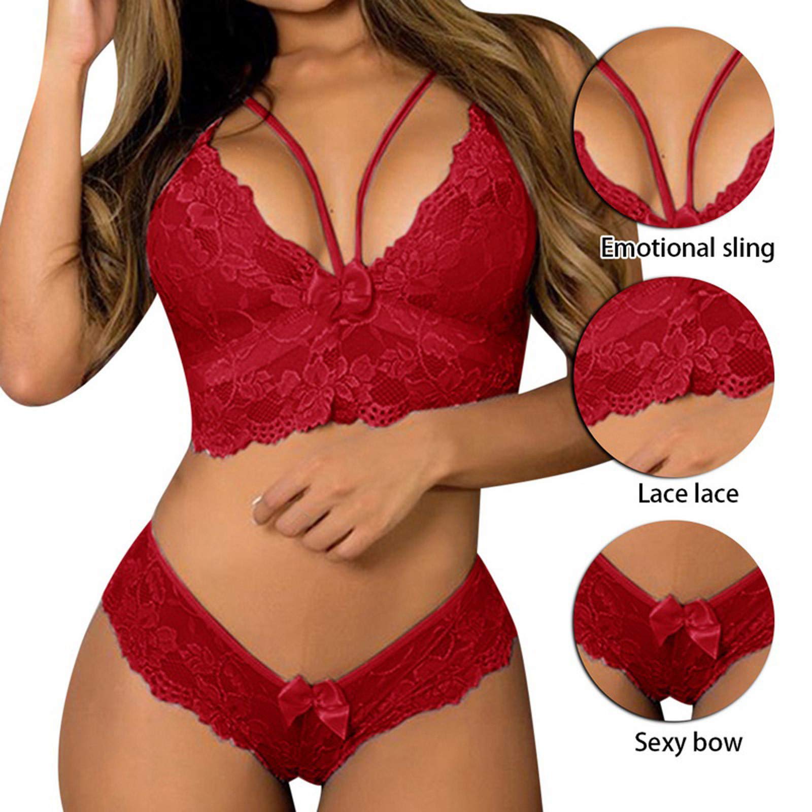 Plus Size Women's Lace Floral Corset Bralette & Panty Set - Sexy Lingerie Two Piece Underwear for Sleepwear, Boudoir and Special Occasions