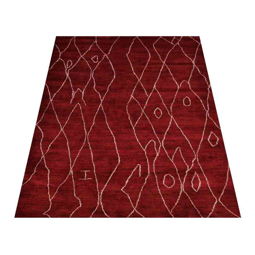 Handmade Ikat Hand-Knotted Wool Rug - Boho Chic Area Rug for Living Room, Bedroom & Home Decor