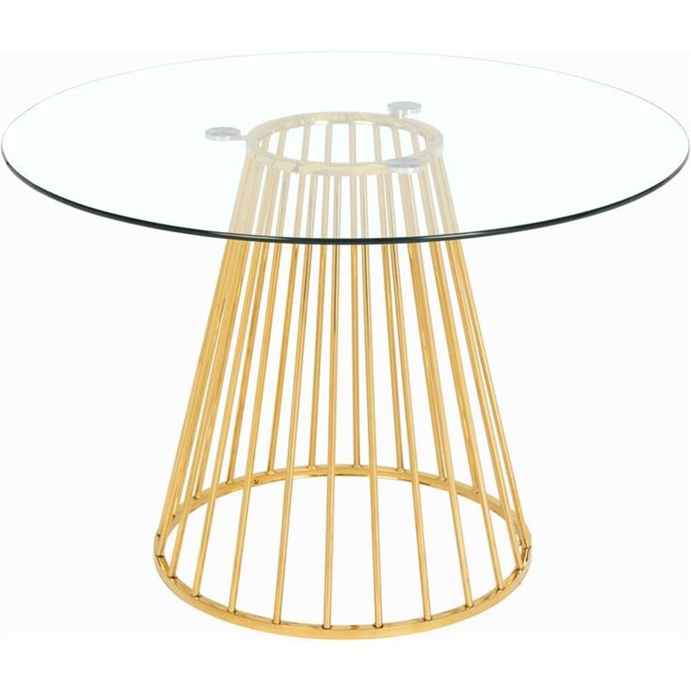 Modern Gold Glass Dining Table - Trent Home Contemporary Design for Kitchen, Dining Room & Small Spaces - Elegant & Durable Home Decor