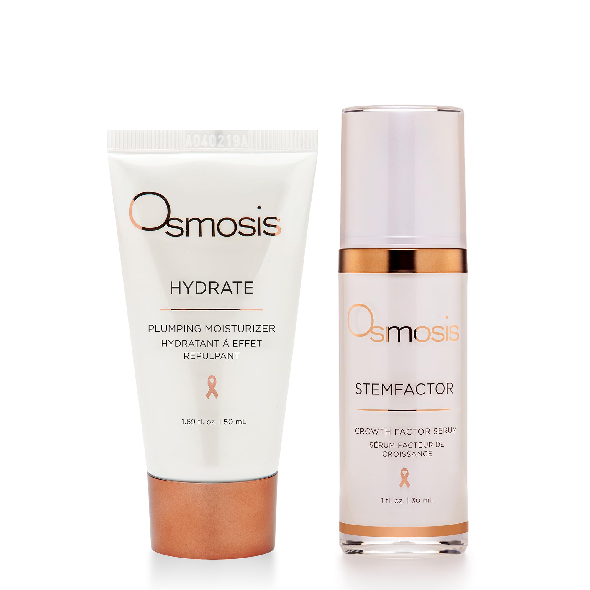 **OSMOSIS Hydrating Facial Moisturizer & Serum Kit - Plumping Moisturizer with Shea Butter (1.69oz) + STEMFACTOR Facial Serum for Cell Renewal (1oz) - Perfect for Dry Skin & Anti-Aging Routine**