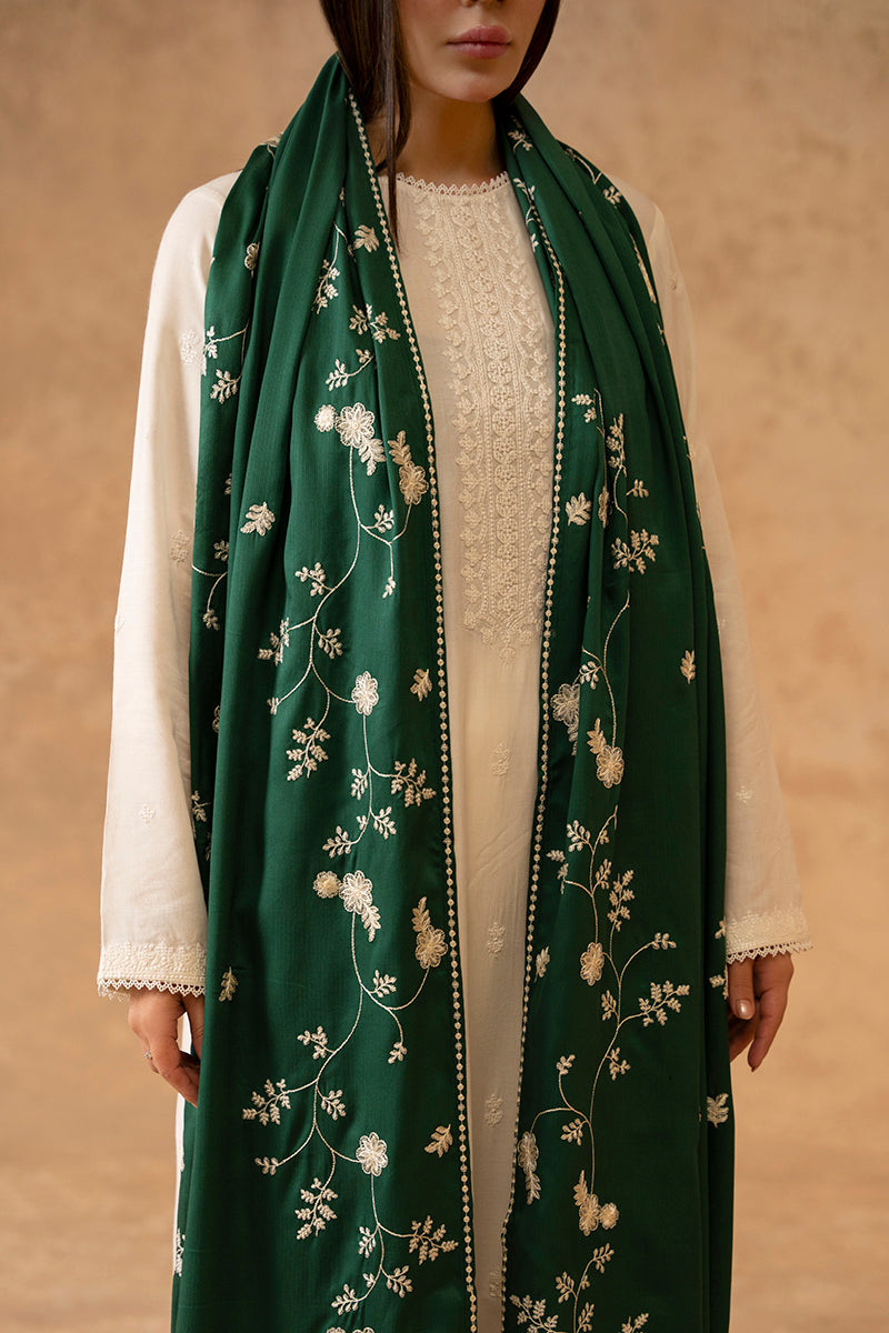 Leafy Embroidered Shawl - Elegant Floral Lace Wrap for Women, Perfect for Weddings, Parties & Evening Events