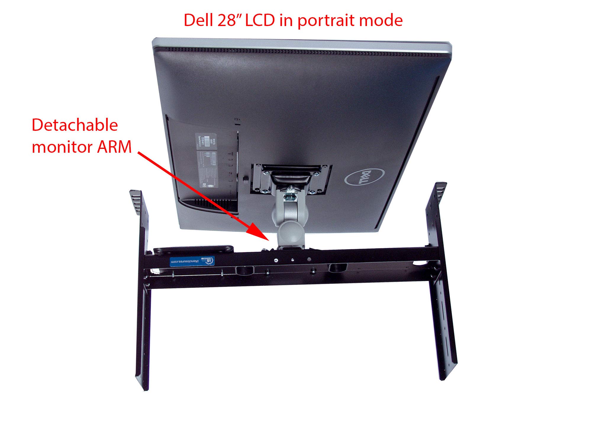 RLCD-FRAME2BK12-K2 VESA Mount LCD Monitor/TV Rack Adapter Kit - Compatible with 15-24 Inch Screens & Intel NUC Mini PC - Fits 2/4 Post 19