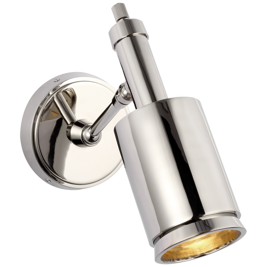 Archer Small Articulating Wall Light in Polished Nickel - Adjustable Modern Sconce for Bedroom, Hallway & Entryway Lighting