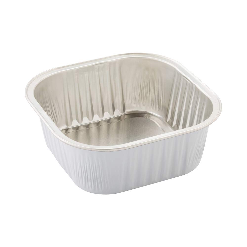 Restaurantware 10oz Disposable Ramekins - 100-Pack Square Creme Brulee Cups | Oven-Safe Baking Containers for Cupcakes, Muffins & Desserts | White Aluminum Freezer-Safe Dishes (Lids Sold Separately) | Perfect for Catering, Bakeries & Home Baking