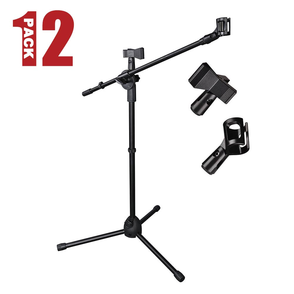 TheLAShop Professional Mic Stand Boom Arm - Adjustable Dual Microphone Mount (2'8