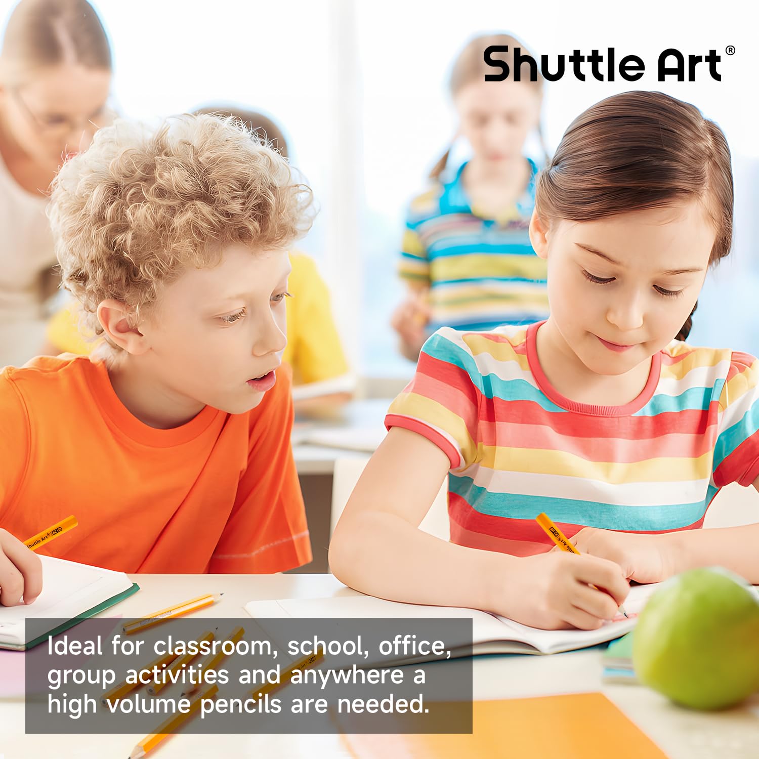 Shuttle Art 900 Pack #2 HB Golf Pencils - Bulk Wood-Cased 3.5