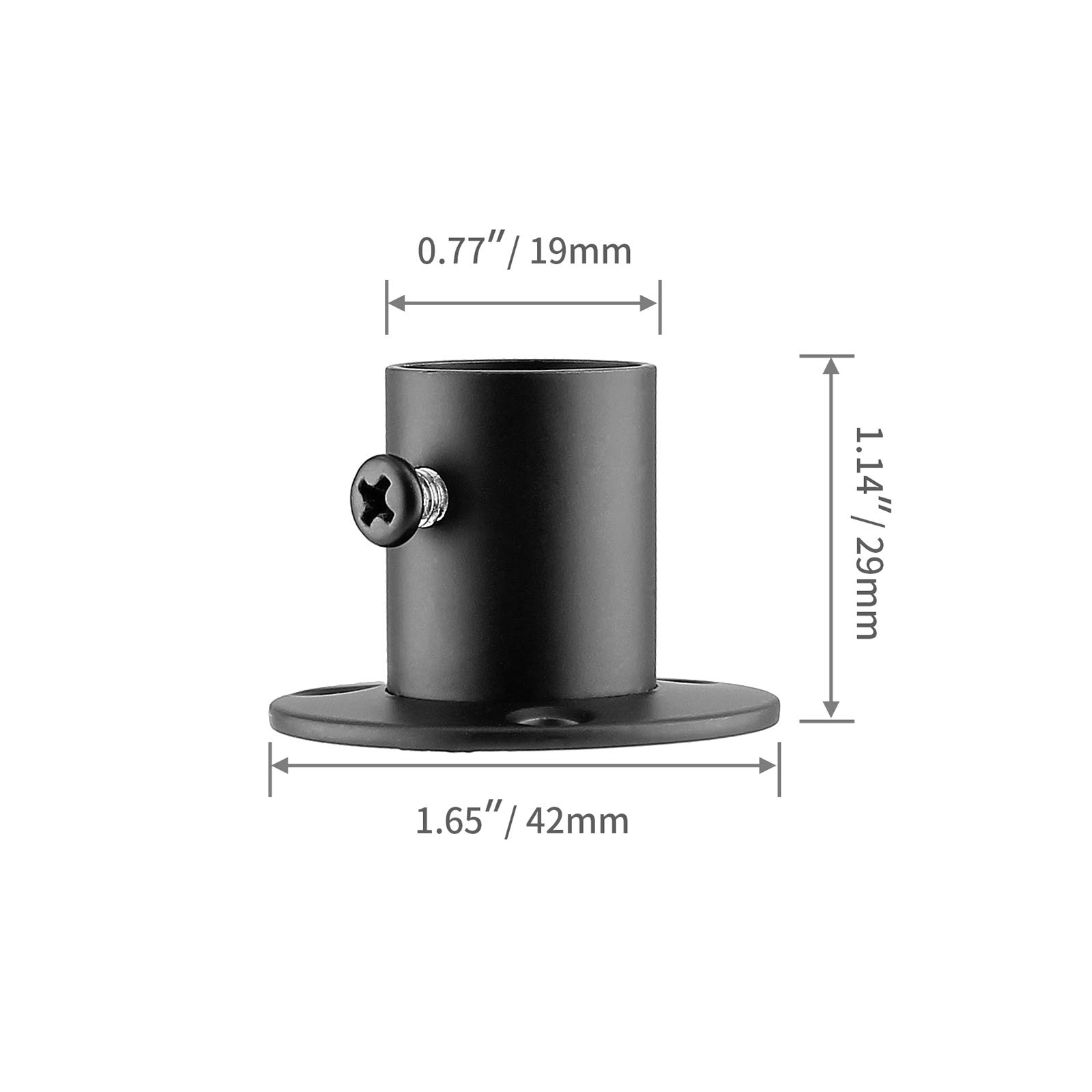 Stainless Steel Curtain Rod Brackets - 4 Pack 0.75