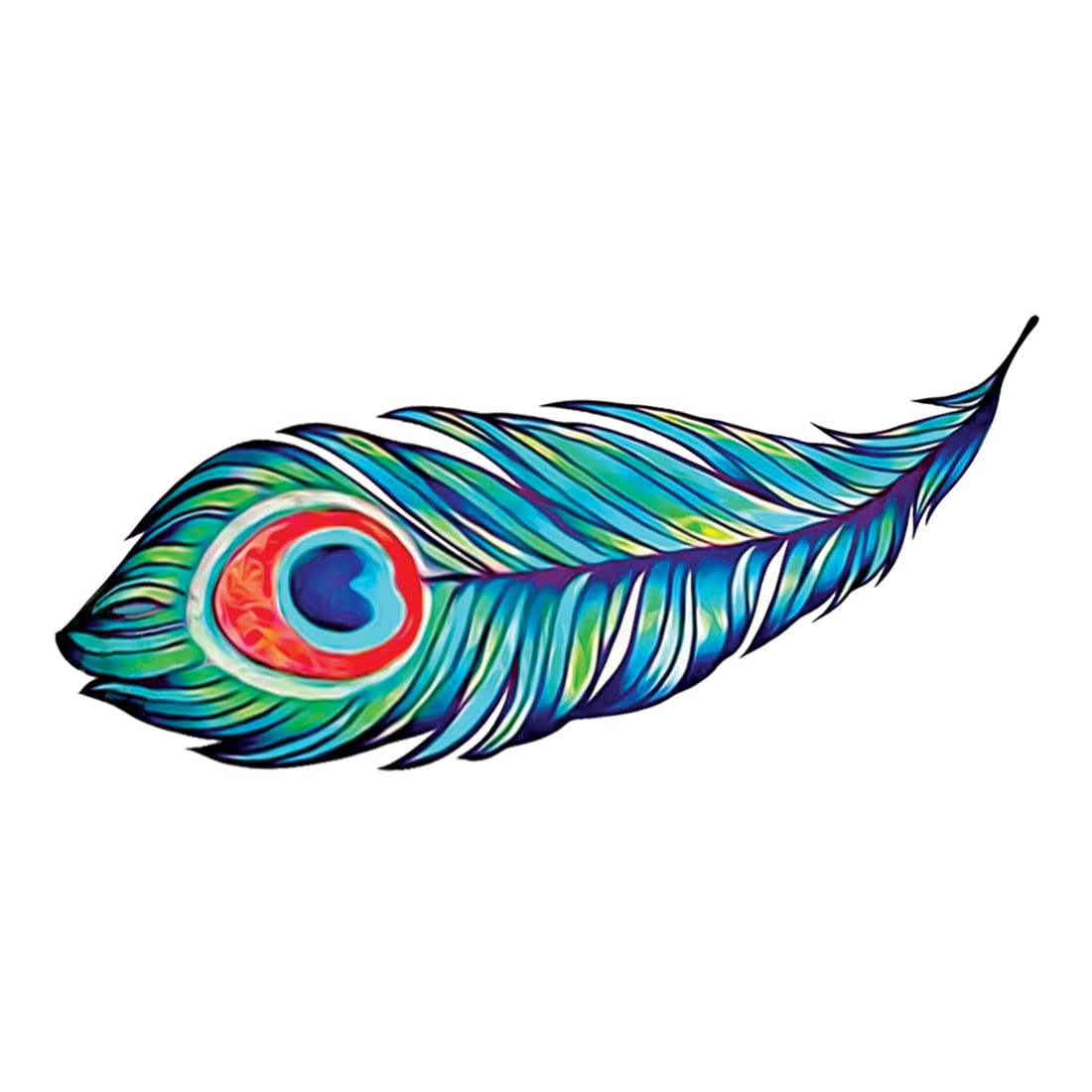 Waterproof Temporary Peacock Feather Tattoos for Kids & Adults - Long-Lasting, Safe & Vibrant for Parties, Festivals & Costume Events