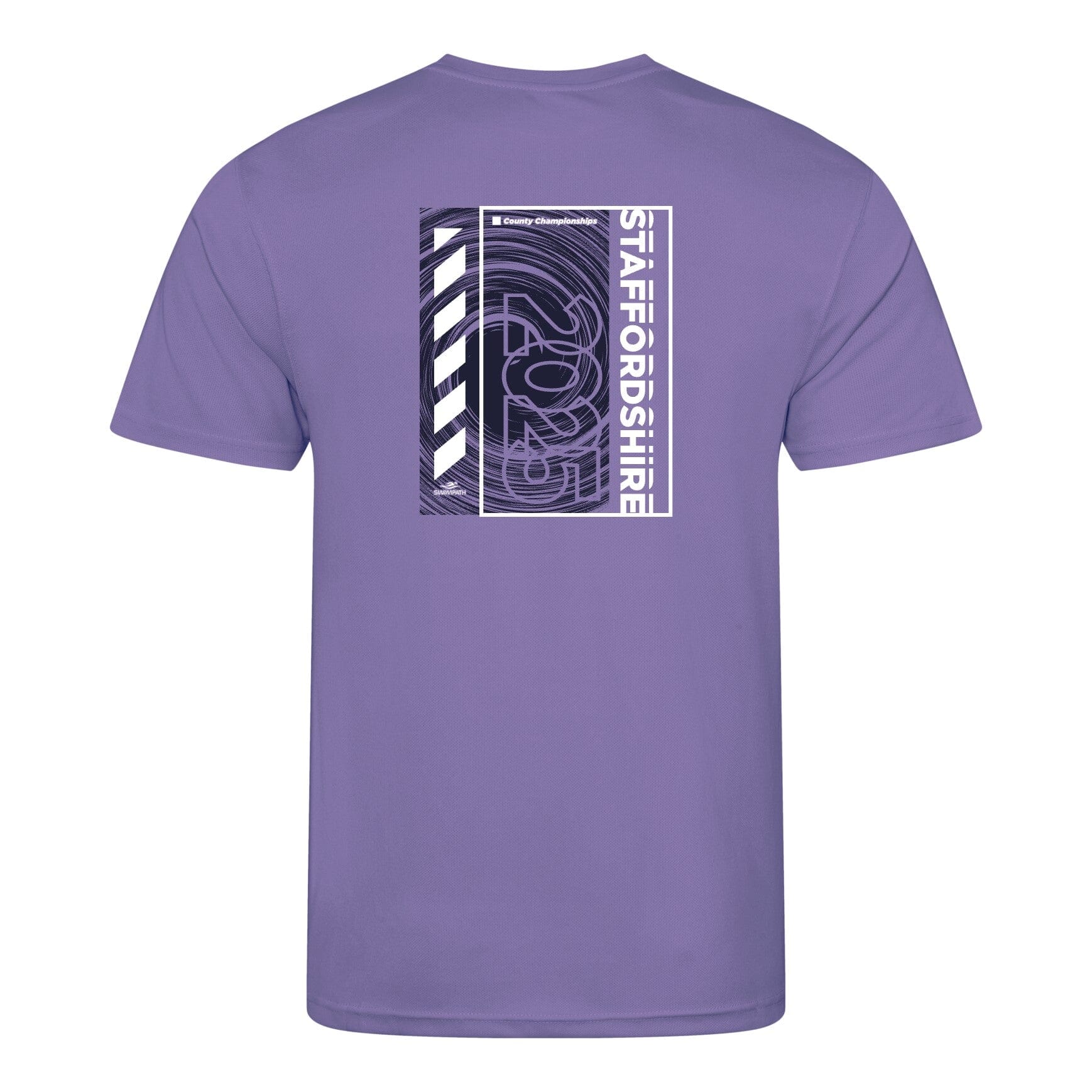 Staffordshire County ASA County Championships 2025 T-Shirt - Digital Lavender Color - Comfortable Cotton Tee for Swimming Competitions & Team Spirit