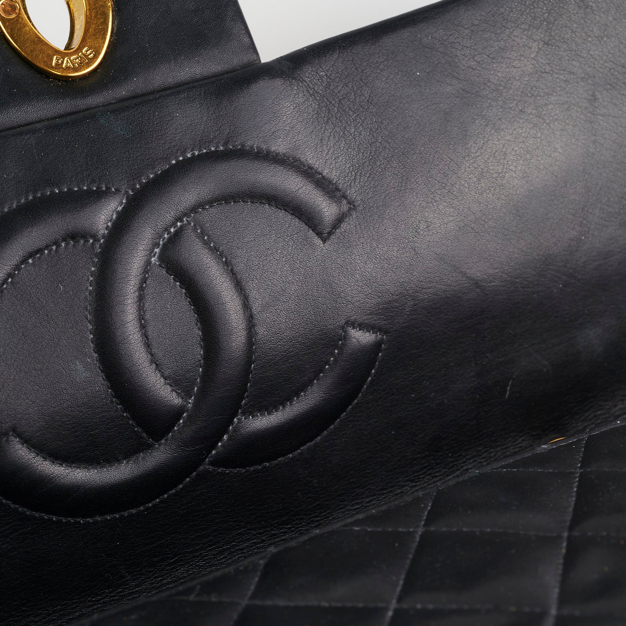 Vintage Chanel Maxi Jumbo Black Leather Flap Bag - Classic Luxury Handbag for Women, Perfect for Evening Parties, Date Nights & Special Occasions