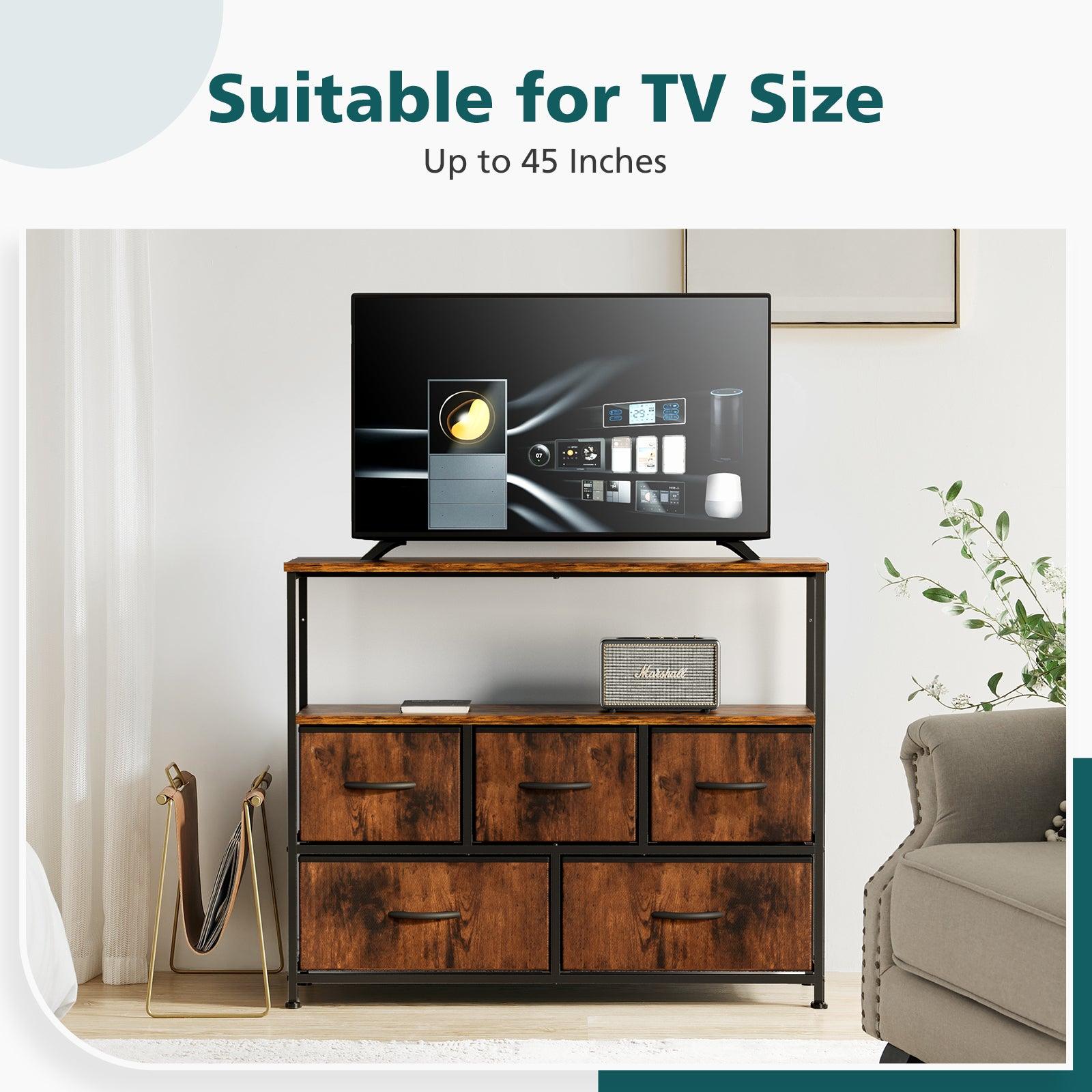 5-Drawer Fabric Dresser with Metal Frame - Modern Bedroom Storage Chest for Clothes & Accessories | Perfect for Small Spaces, Dorm Rooms & Apartment Organization