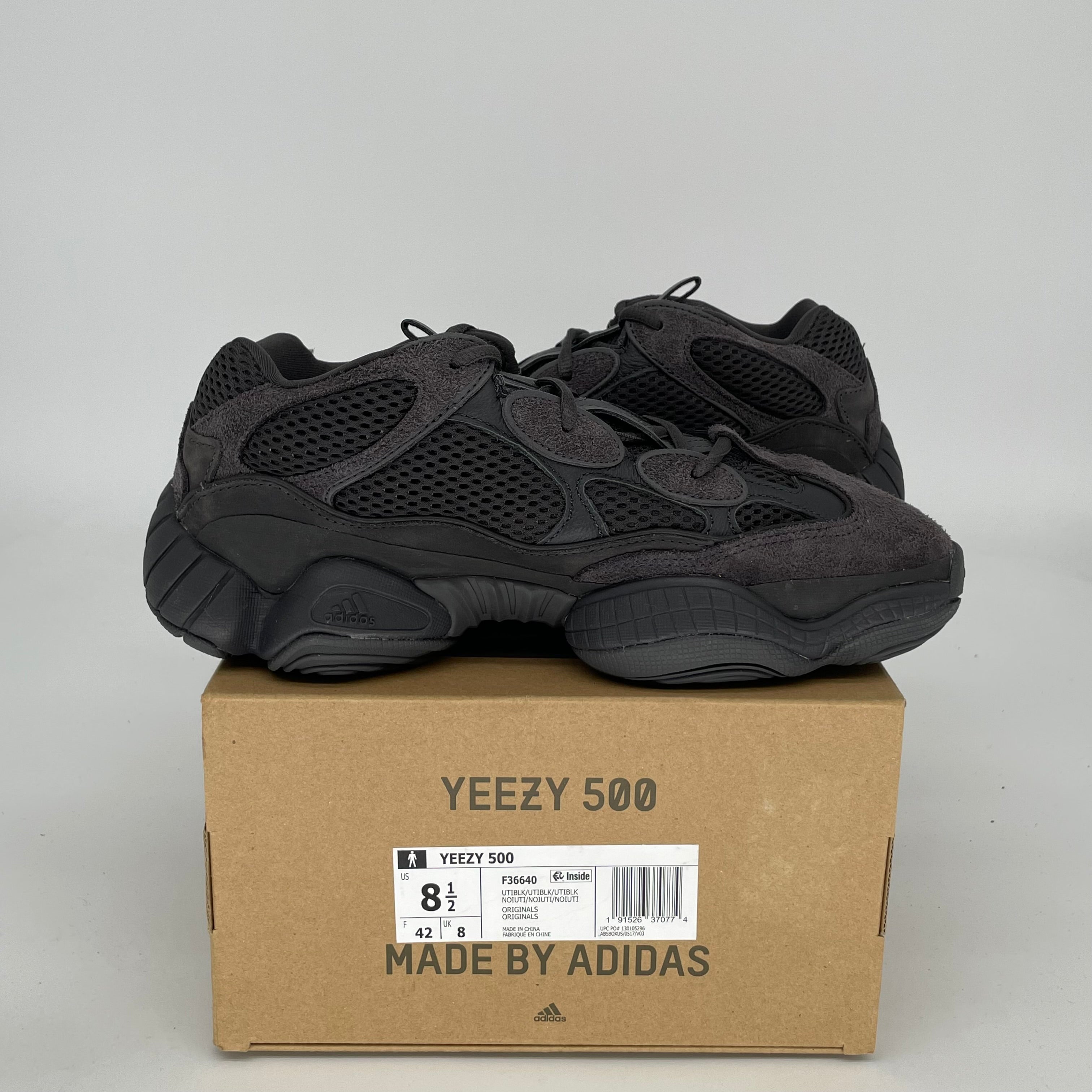 Adidas Yeezy 500 Utility Black Men's Sneakers Size 8.5 - F36640 - Perfect for Casual Wear, Street Style & Gym Workouts