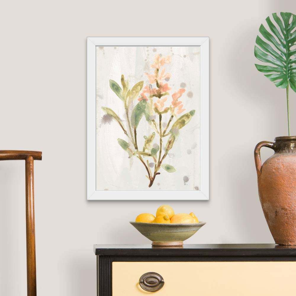 Antique Earthtone Herbs IV White Framed Art Print - Herbs & Spices Botanical Wall Decor - Perfect for Kitchen, Dining Room & Farmhouse Style Home Decor