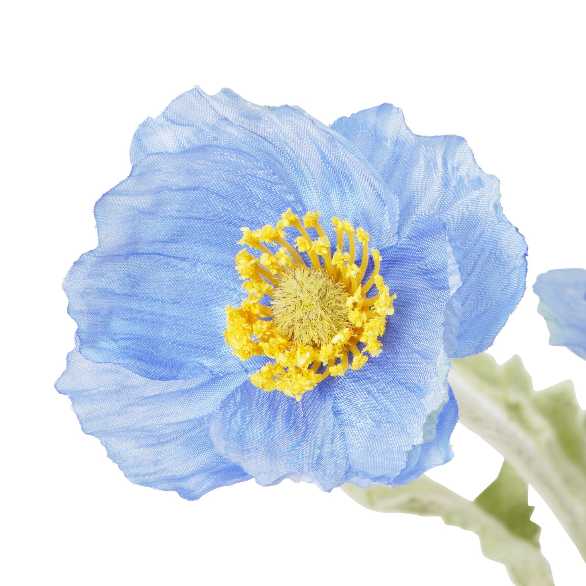 Small Blue Poppy Artificial Flowers - Realistic Floral Decor for Home, Office, Wedding & Event Centerpieces