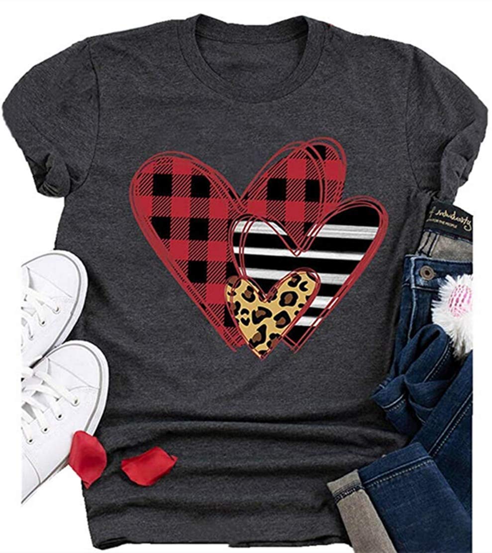 Valentine's Day Shirts for Women - Retro Candy Heart Printed Short Sleeve Casual Graphic Tee Tops - Perfect for Date Nights, Galentine's Parties & Romantic Outfits