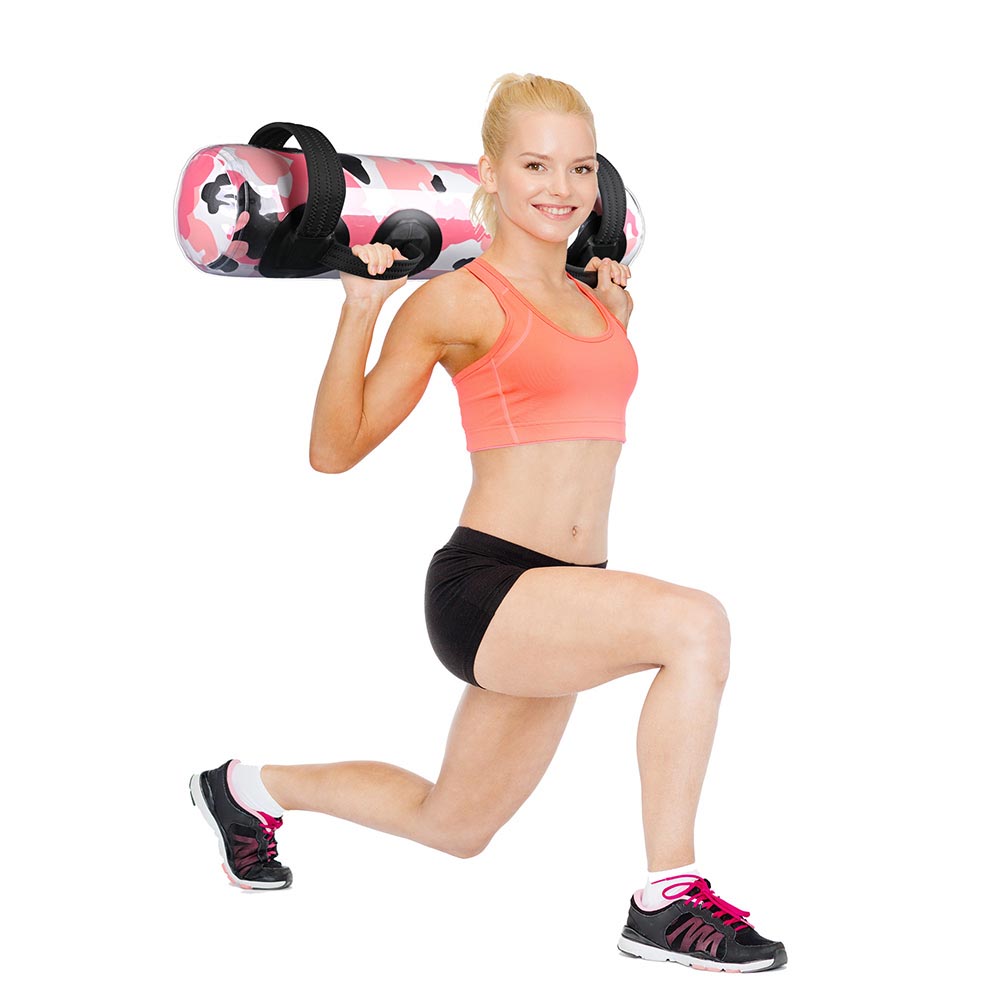 TheLAShop 33LB Adjustable Water Filled Core Fitness Bag - Pink Aqua Training Bag for Home Gym, Boxing Workouts & Strength Training