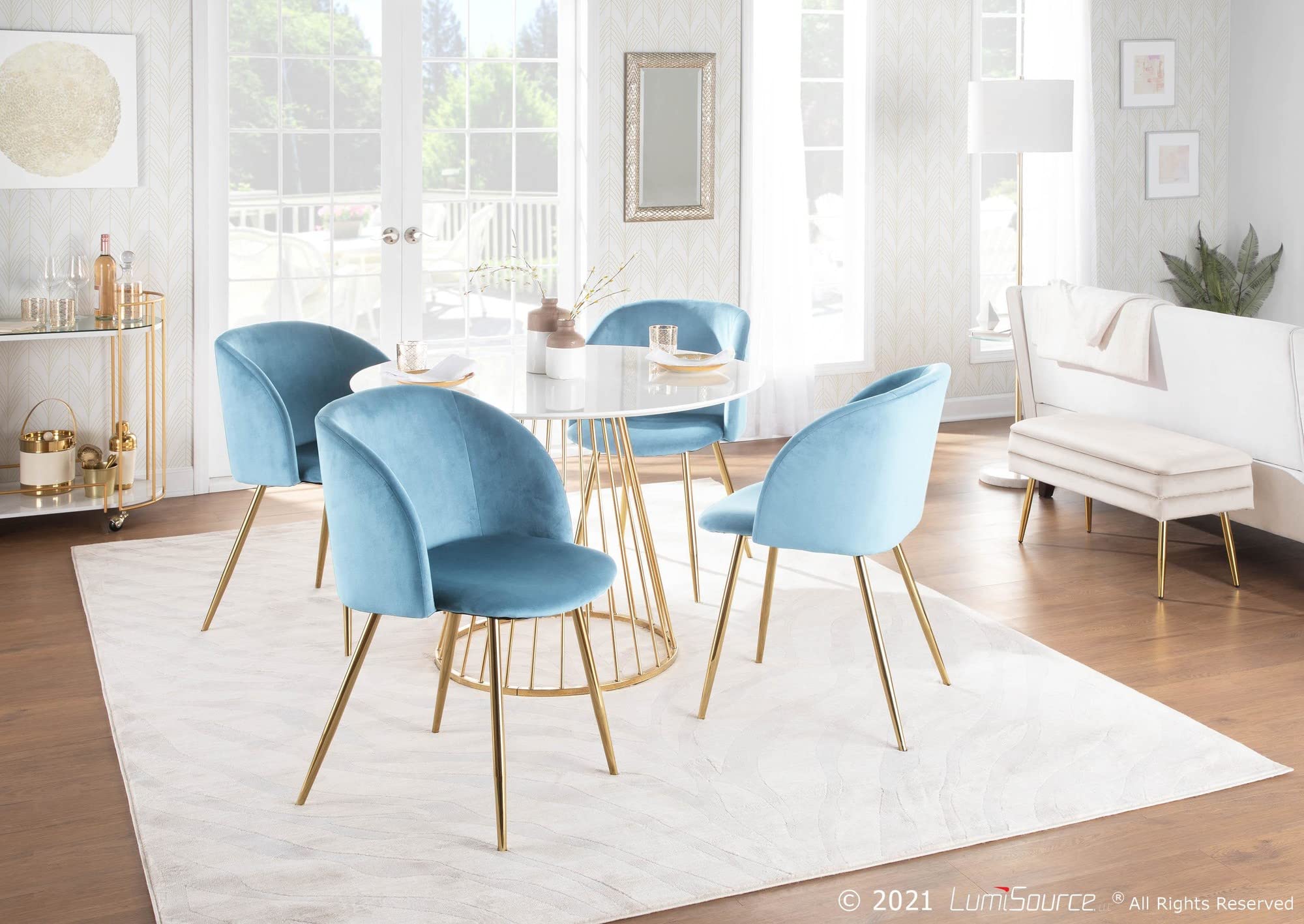 LumiSource Fran Upholstered Dining Chairs Set of 2 - Modern Contemporary Kitchen Chairs for Dining Table | Perfect for Home, Restaurant & Office Use