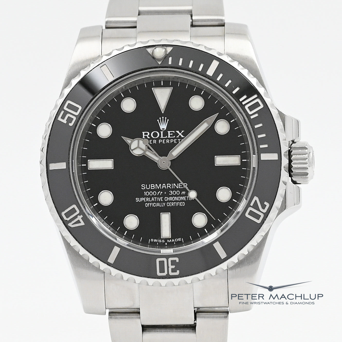Original Title: Rolex Submariner No Date 2014   Optimized Title: **Authentic Rolex Submariner No Date 114060 Stainless Steel Watch 2014 - Men's Luxury Diver Timepiece for Professional Diving & Everyday Wear**