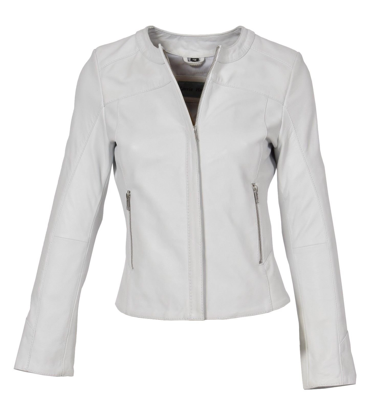 Women's Real Leather Motorcycle Jacket - Quilted Bomber Biker Jacket for Women, Stylish White Outerwear - Perfect for Riding, Casual Wear & Fashion Outfits