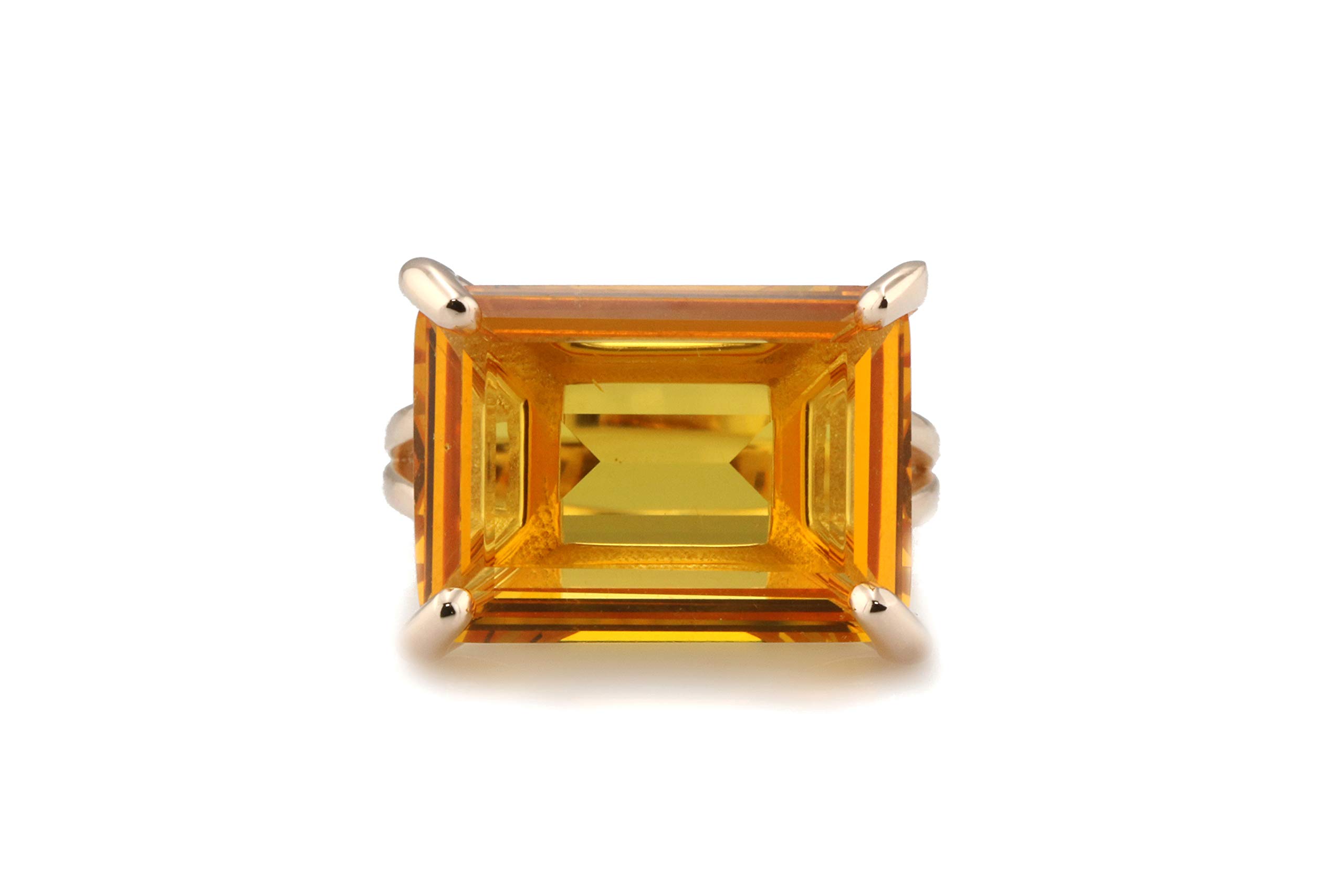 14K Rose Gold Citrine Cocktail Ring for Women - Customizable Statement Jewelry, November Birthstone Engagement Ring - Handmade Gemstone Jewelry with Luxury Gift Box | Perfect for Weddings, Anniversaries & Special Occasions