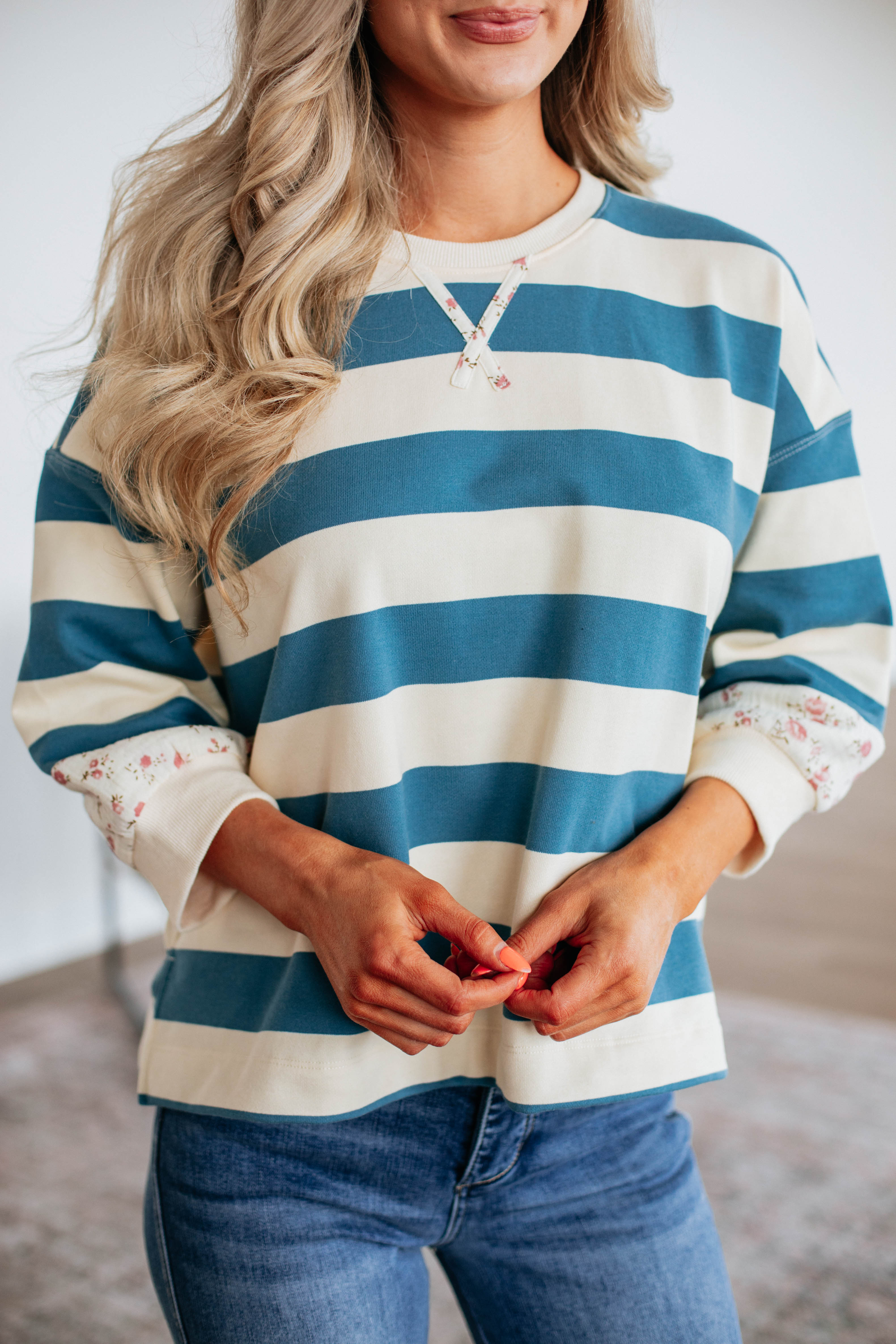 Allegro Women's Striped Casual Top - Steel Blue Mix | Comfortable & Stylish Shirt for Everyday Wear, Outings & Layering