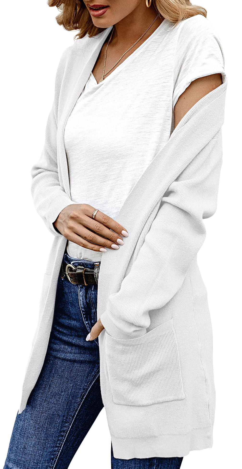 ANIXAY Women's Cardigan Sweaters 2024 - Long Sleeve Open Front Knit Coat with Pockets | Cozy Fall & Winter Layering, Office Wear, Casual Outfits